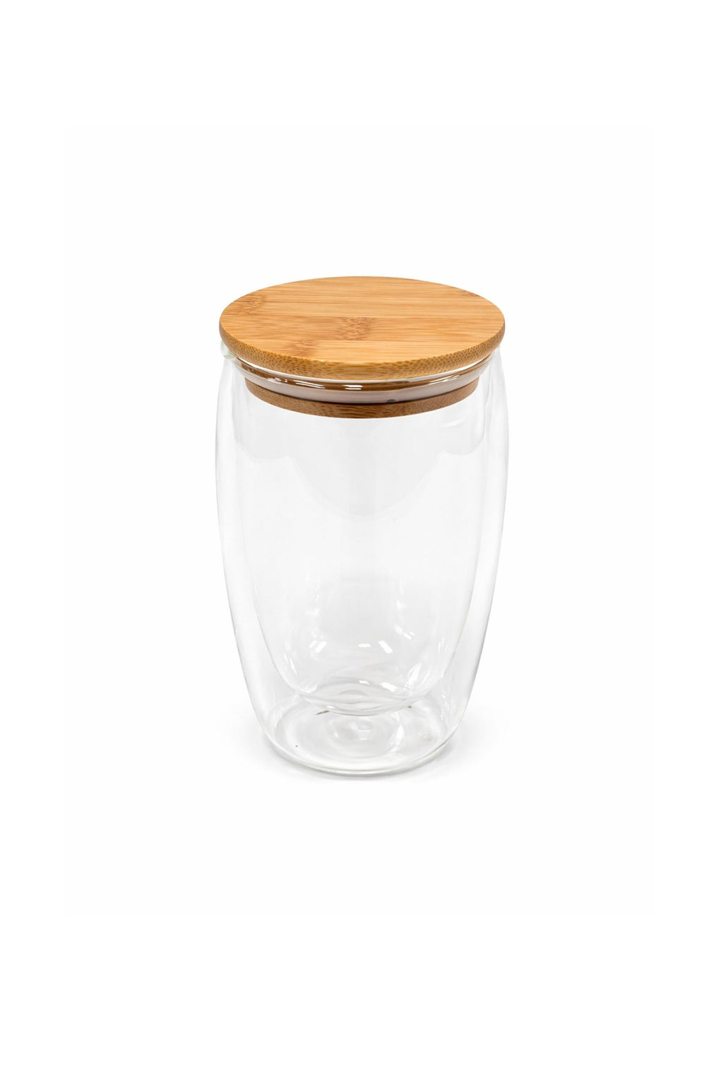 Double-Walled Glass Mug for Infusing Coffee and Tea - Bamboo Lid and Rubber Closing Seal