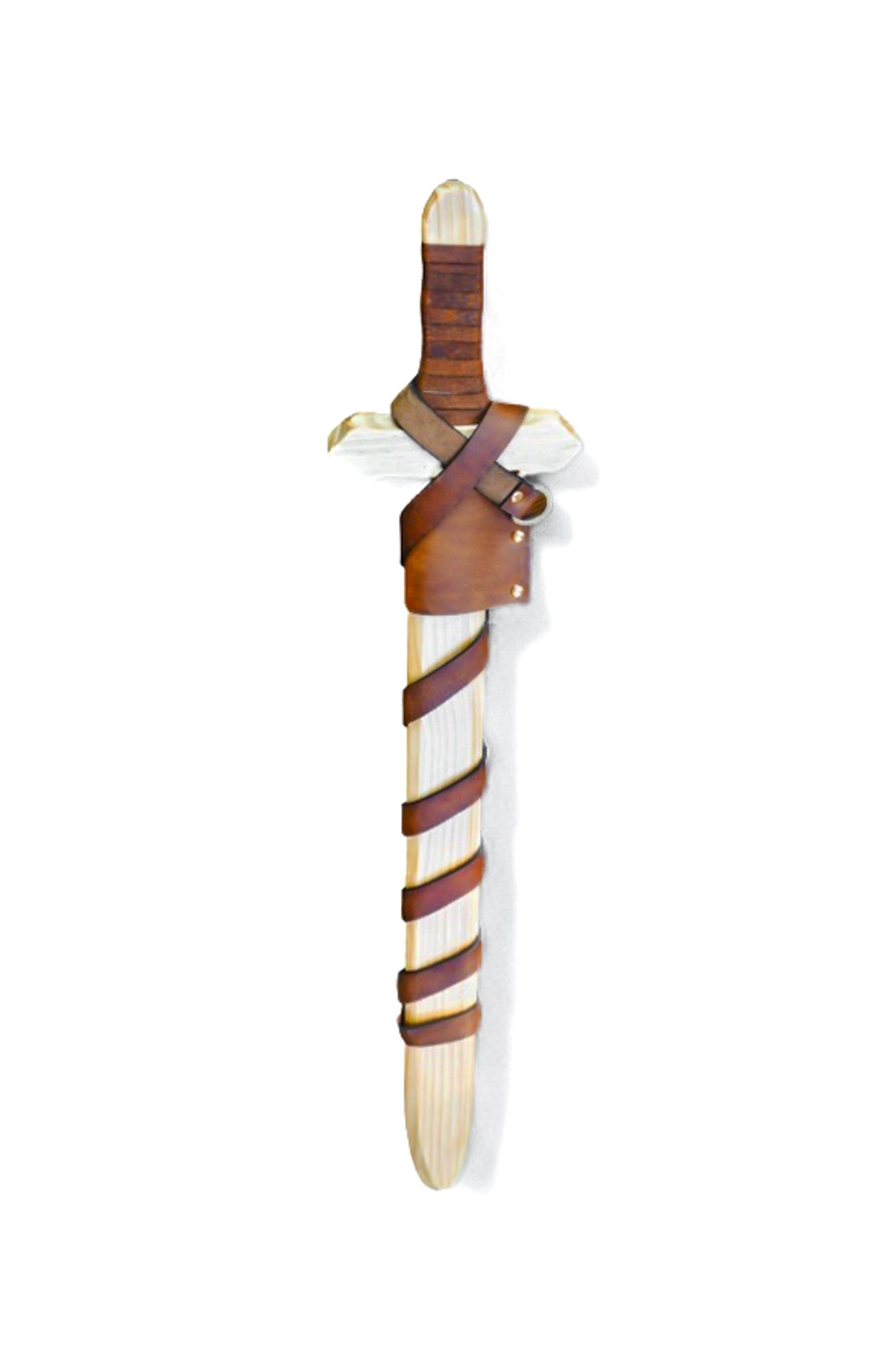 Sturdy Pinewood Sword With Handle Wrap and Belt/Sheath