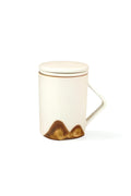 Mountain Glaze Grey Mug with Built-in Loose Leaf Strainer