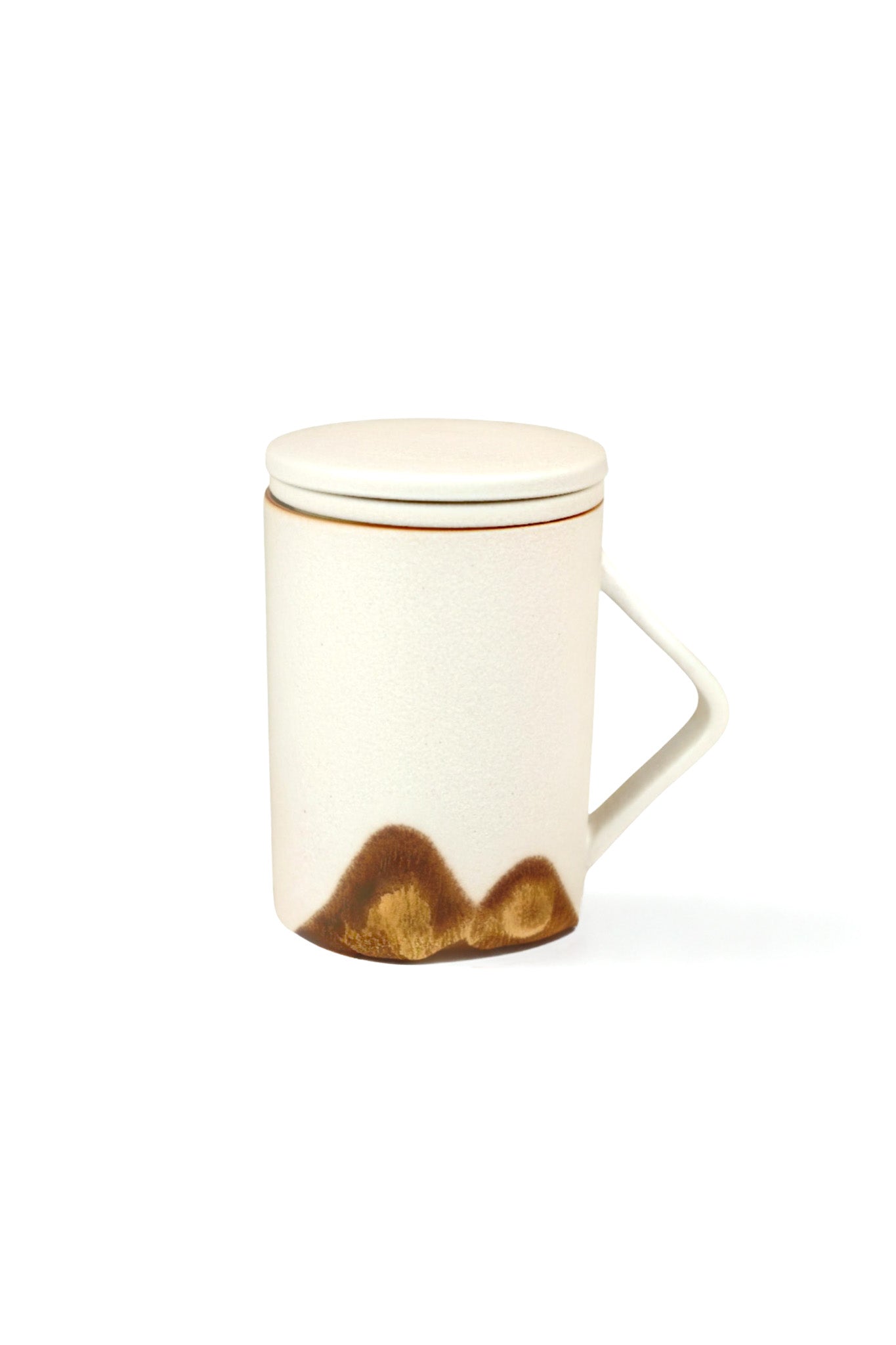 Mountain Glaze Grey Mug with Built-in Loose Leaf Strainer
