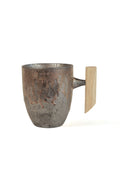 Metallic Bronze Glaze Mug with Wood Handle