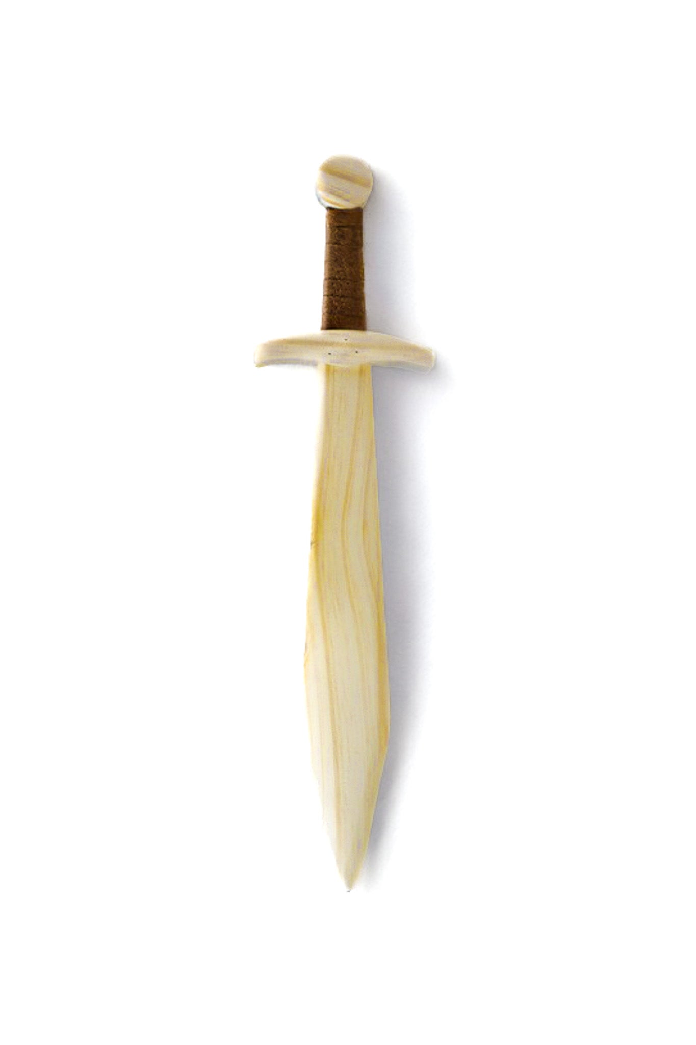 Small Kid's Handcrafted Wooden Toy 16" Short Sword with Leather-Wrapped Handle