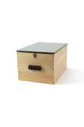 Heavy Duty Wood Storage Bankers Box with Latching Stainless Steel Lid
