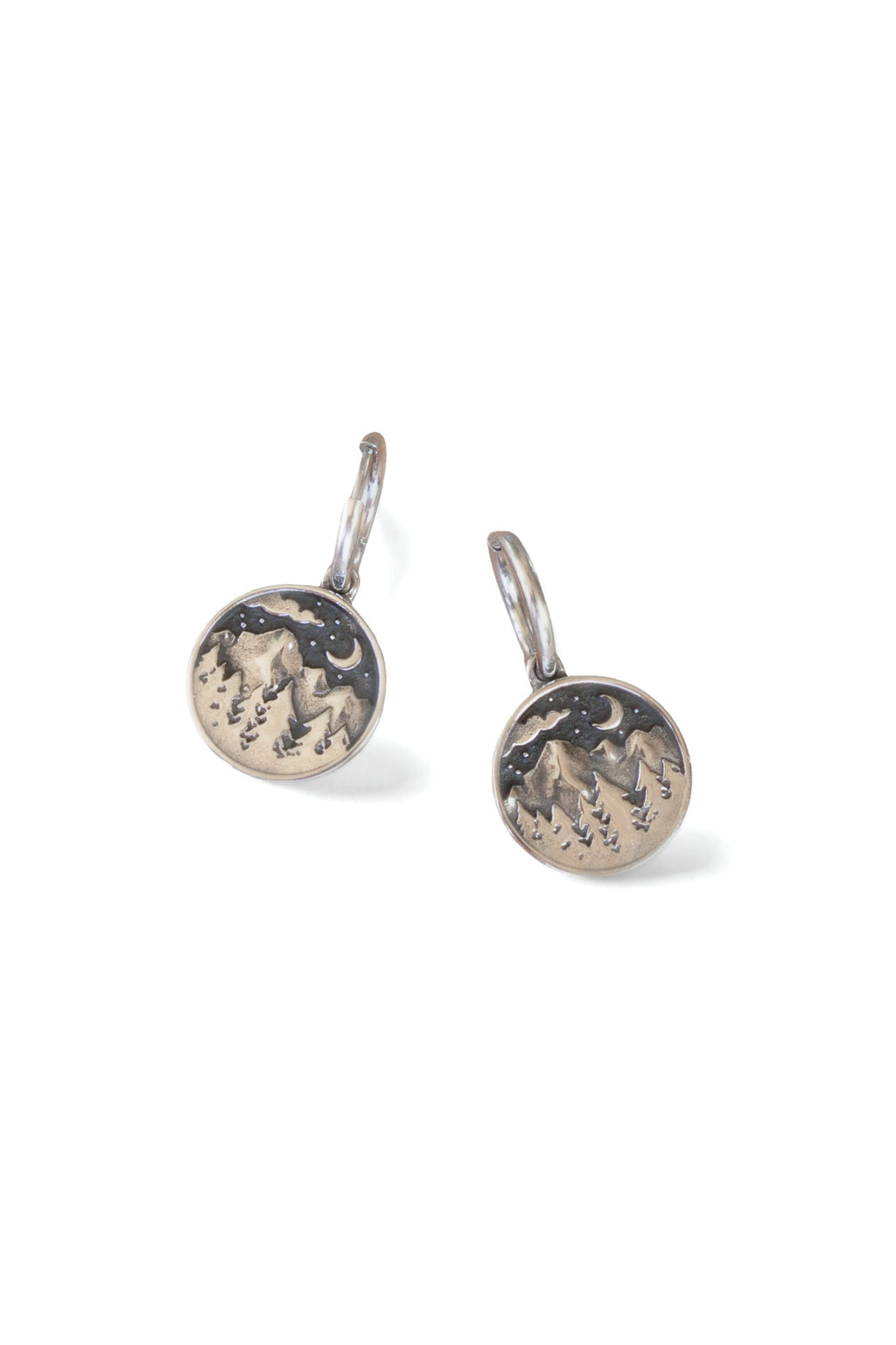 Vintage Inspired Stainless Steel Starry Mountain Drop Earrings