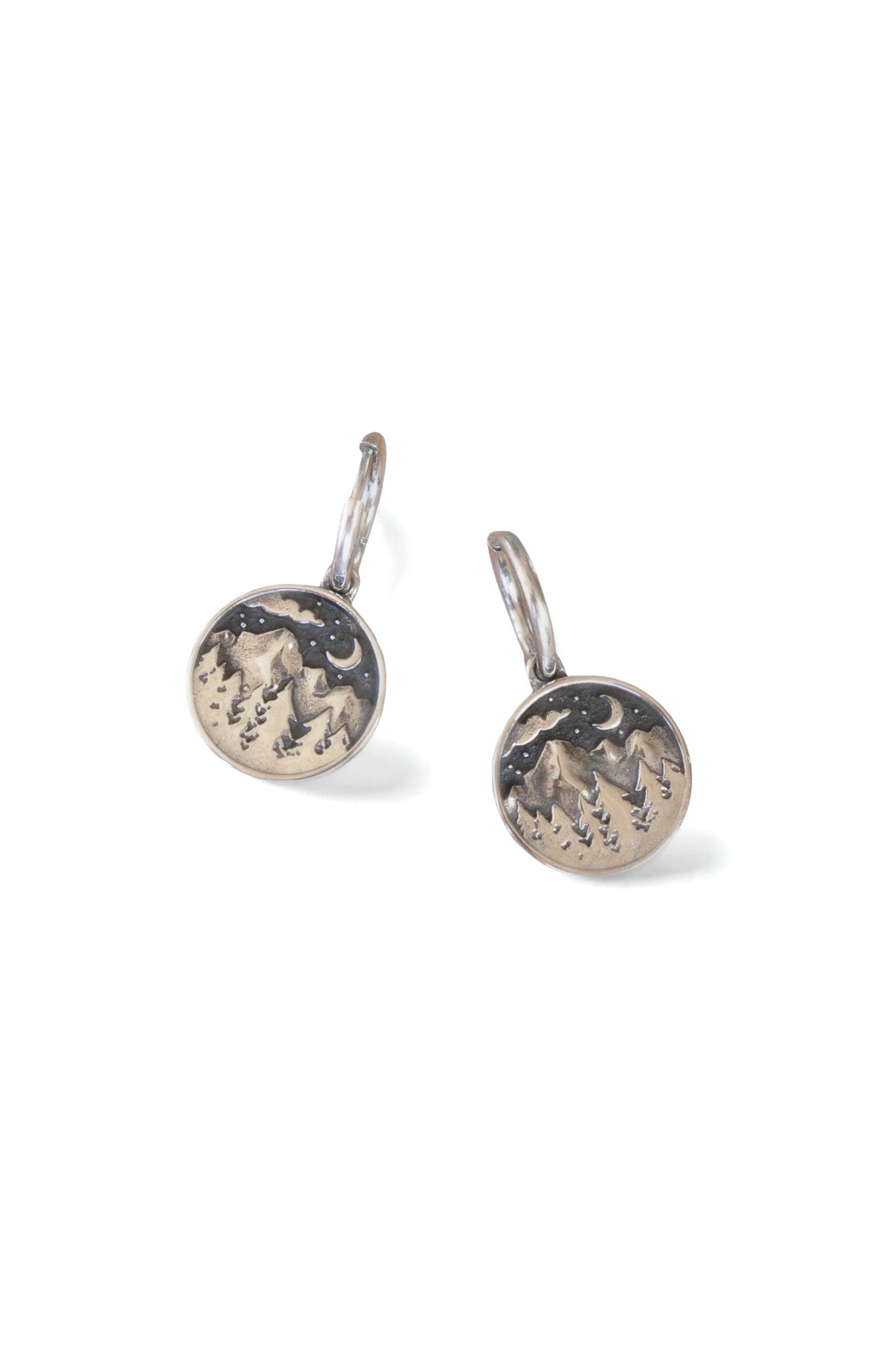 Vintage Inspired Stainless Steel Starry Mountain Drop Earrings