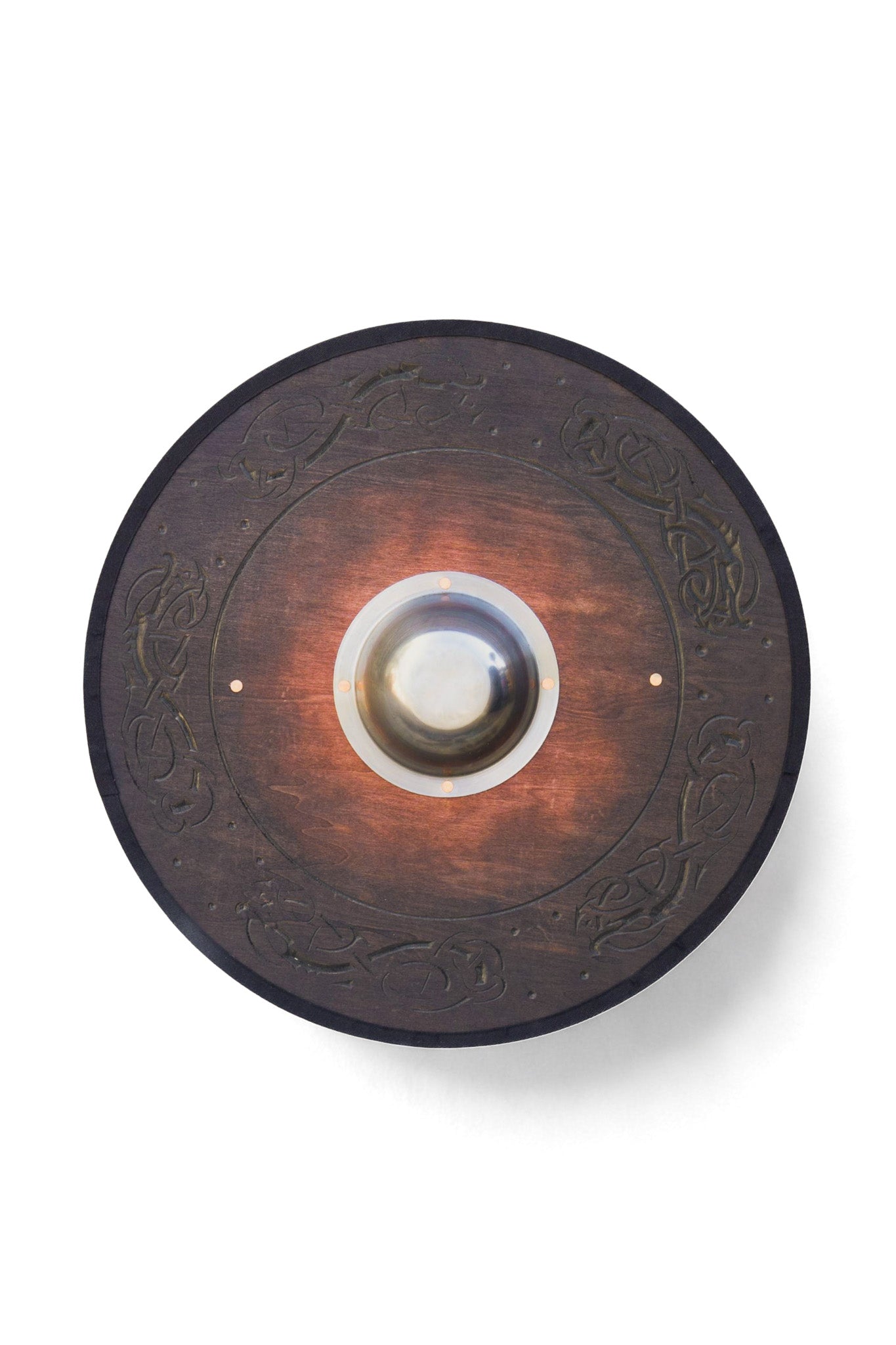 Stained Embossed Design Toy Viking Shield with Steel Boss