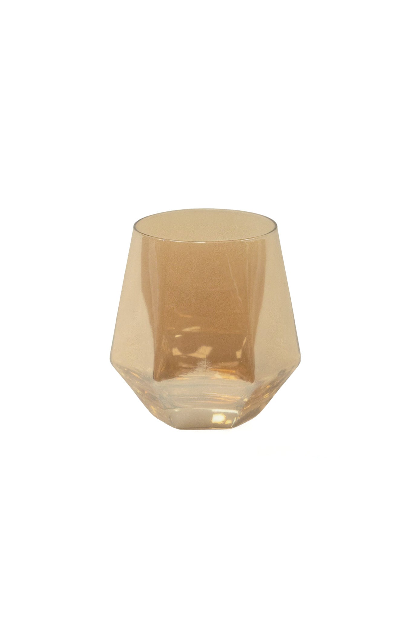 Amber Hued Diamond Vintage Styled Bourbon Glass