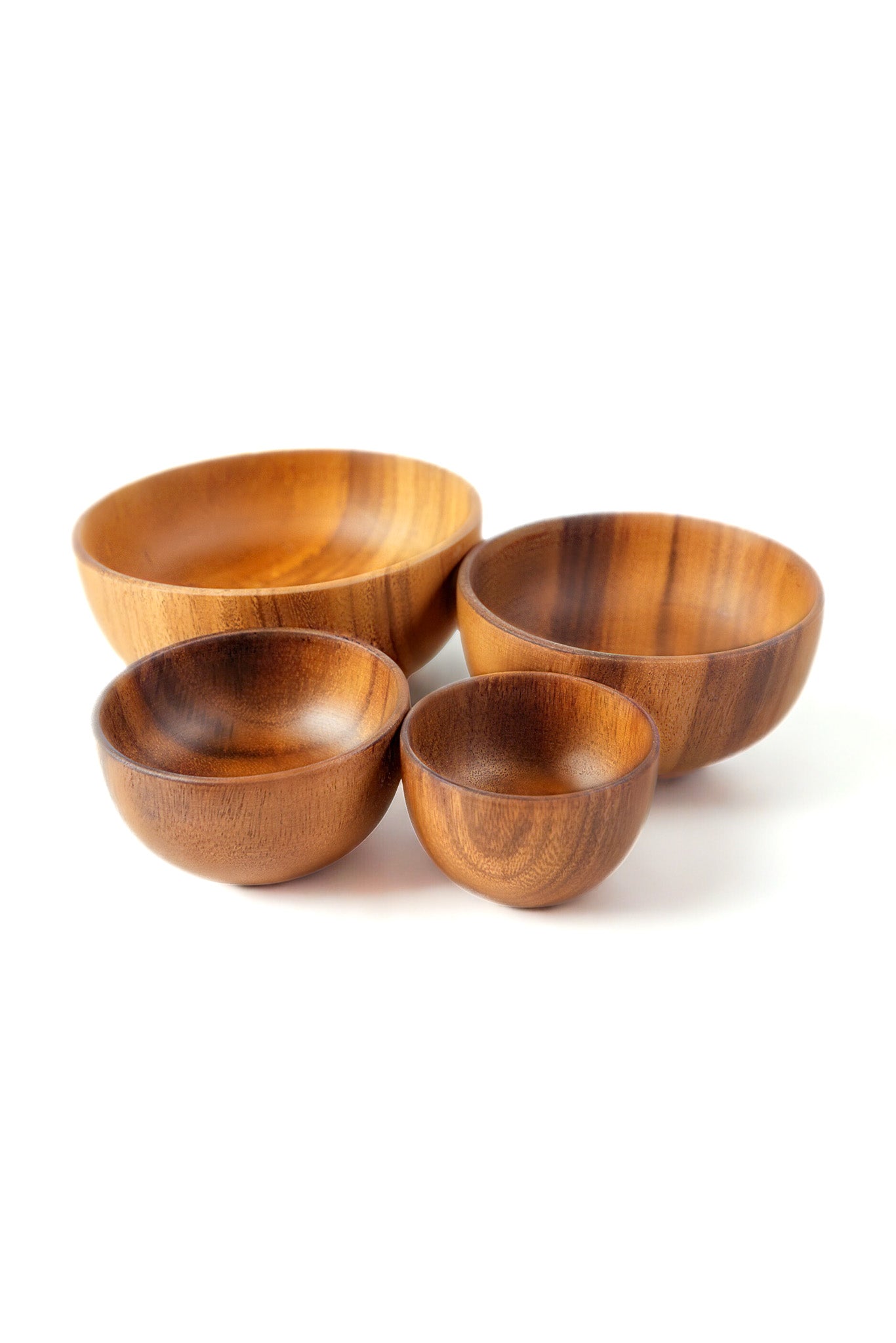 Rustic Acacia Wood Bowl Set