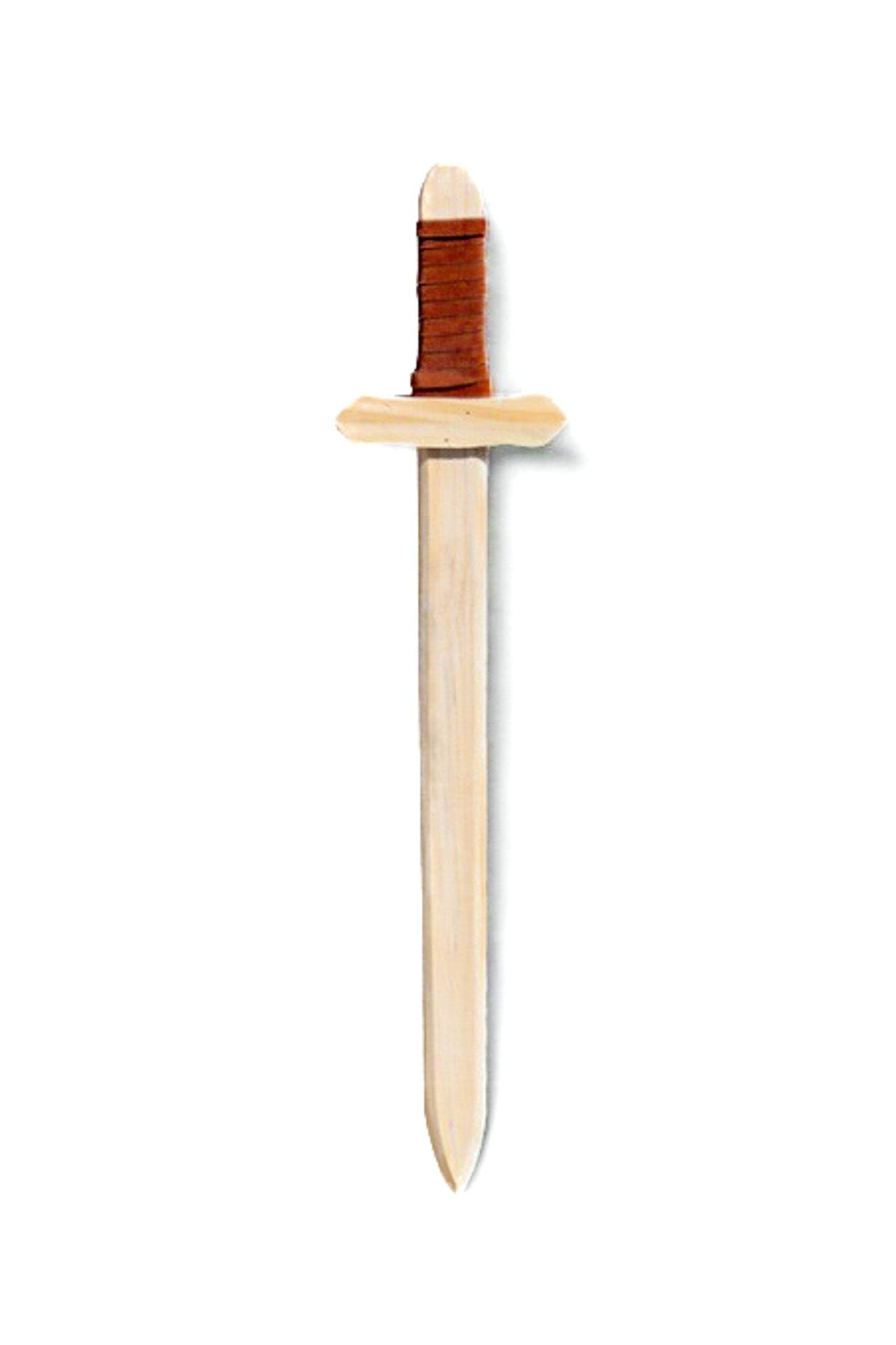 Sturdy Wooden Sword with Leather Wrapped Handle