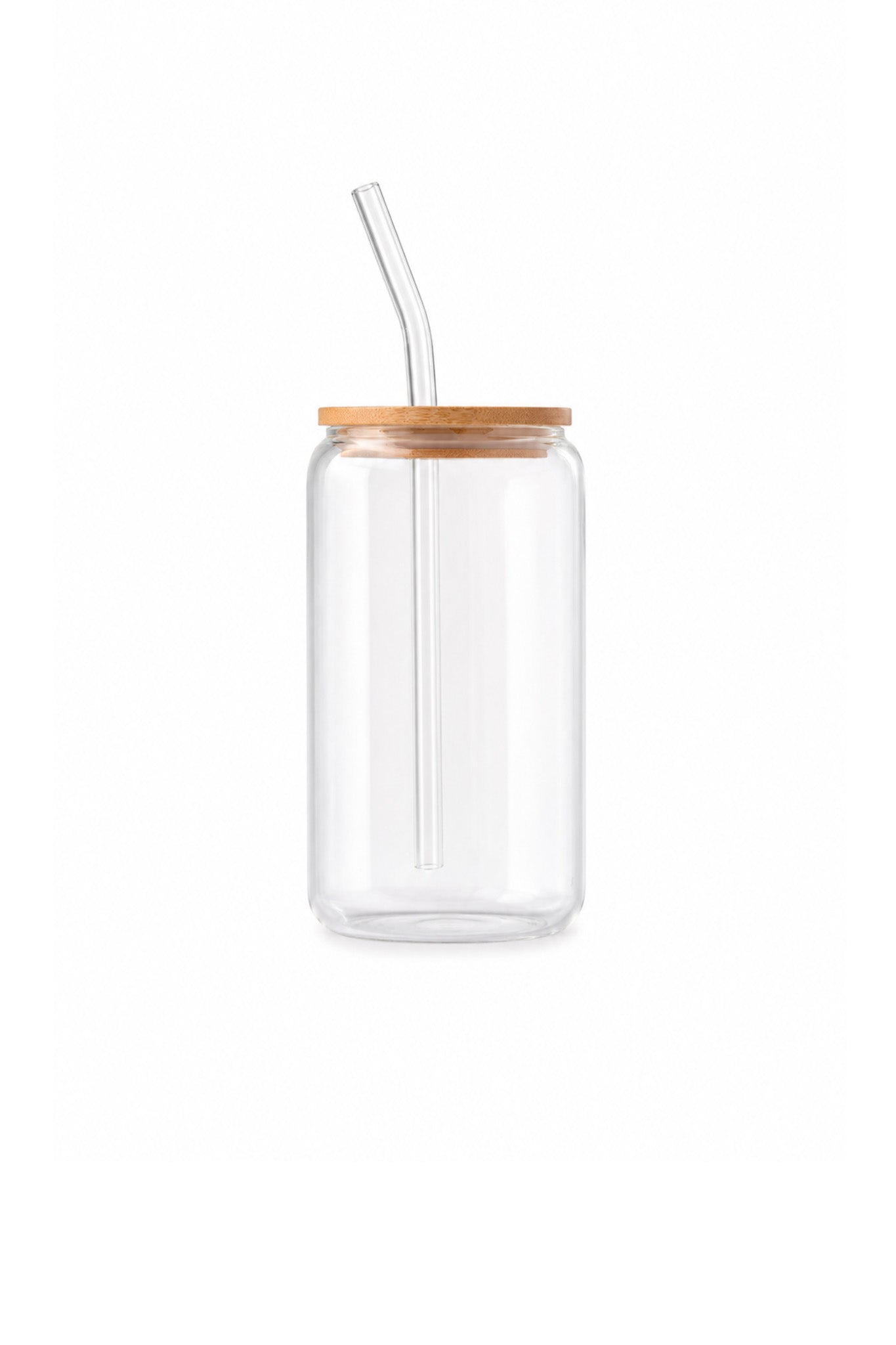 Reusable Glass Tumbler with Bamboo Lid & Glass Straw