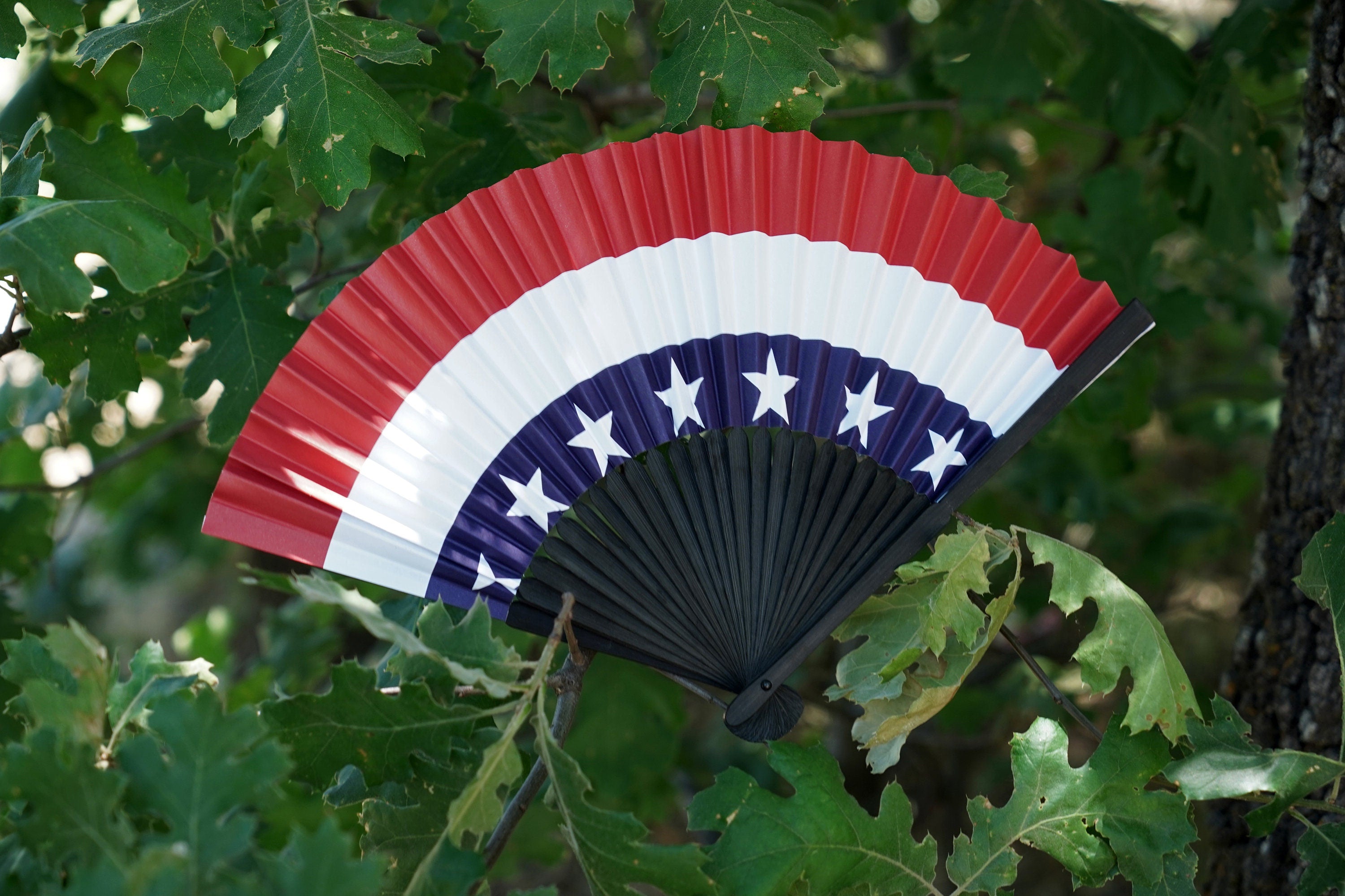 Red, White, and Blue Accordion Paper Fan