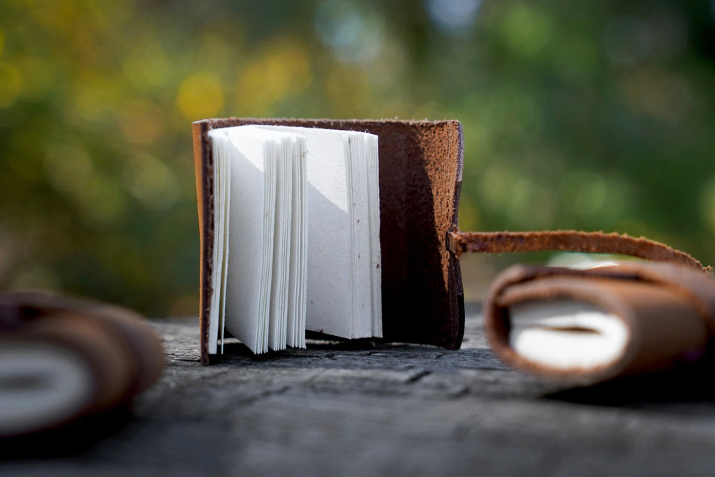 Mini Leather Journal Keychains - Set of 3