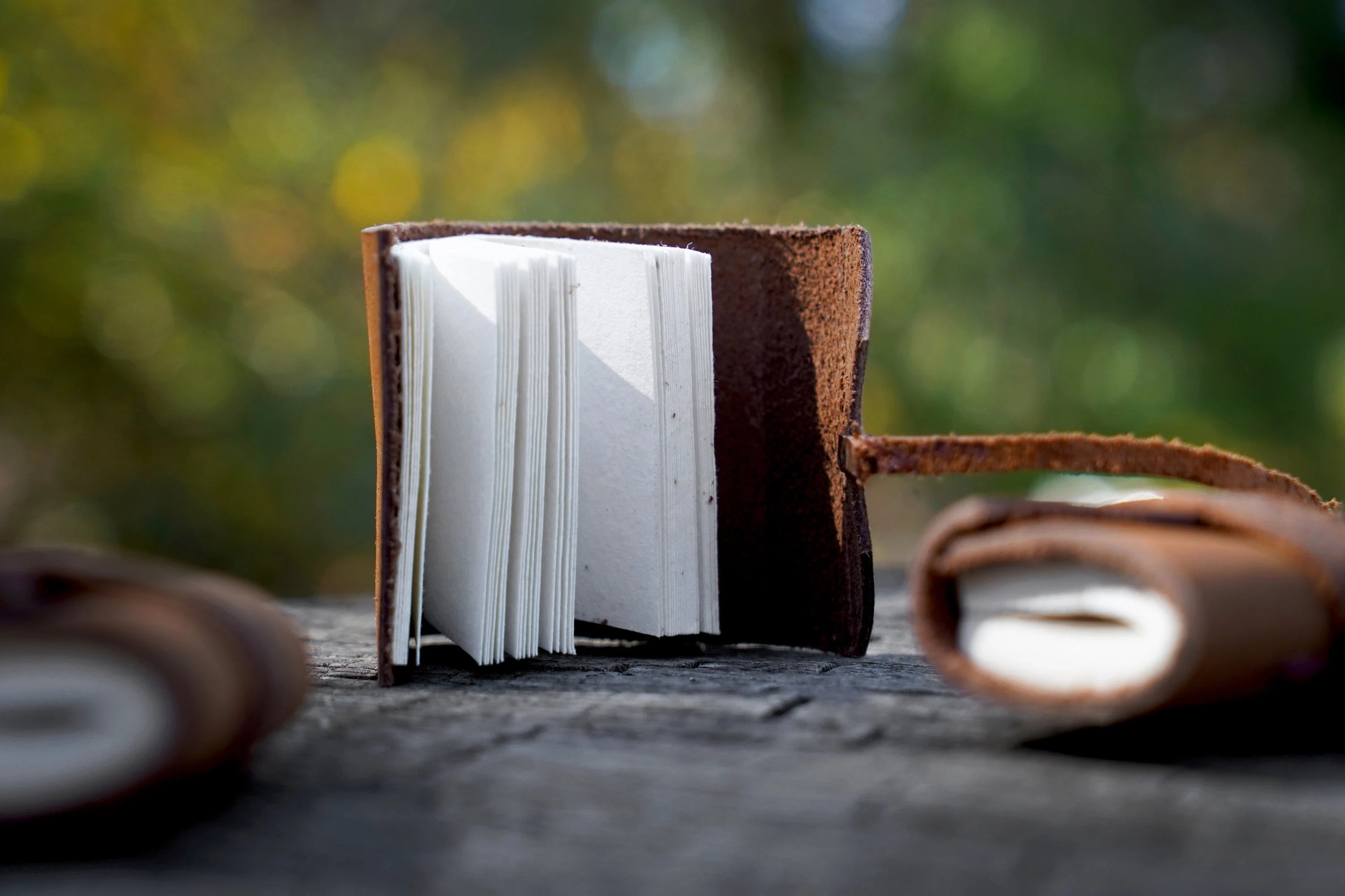 Mini Leather Journal Keychains - Set of 3