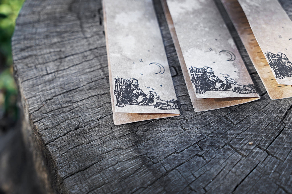 Book Review Bookmark - Antique Paper and Leather Tassel - Set of 3