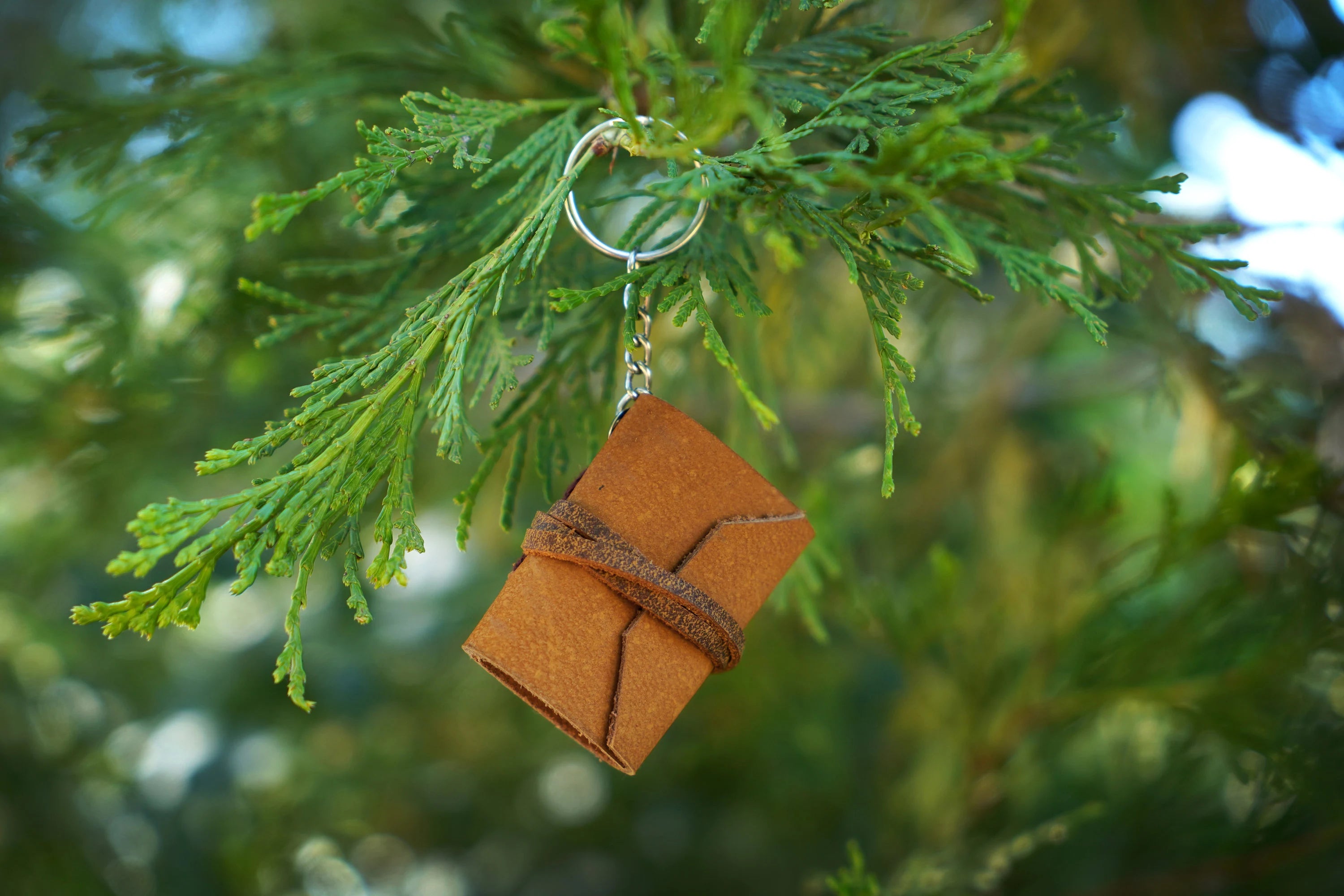 Mini Leather Journal Keychains - Set of 3