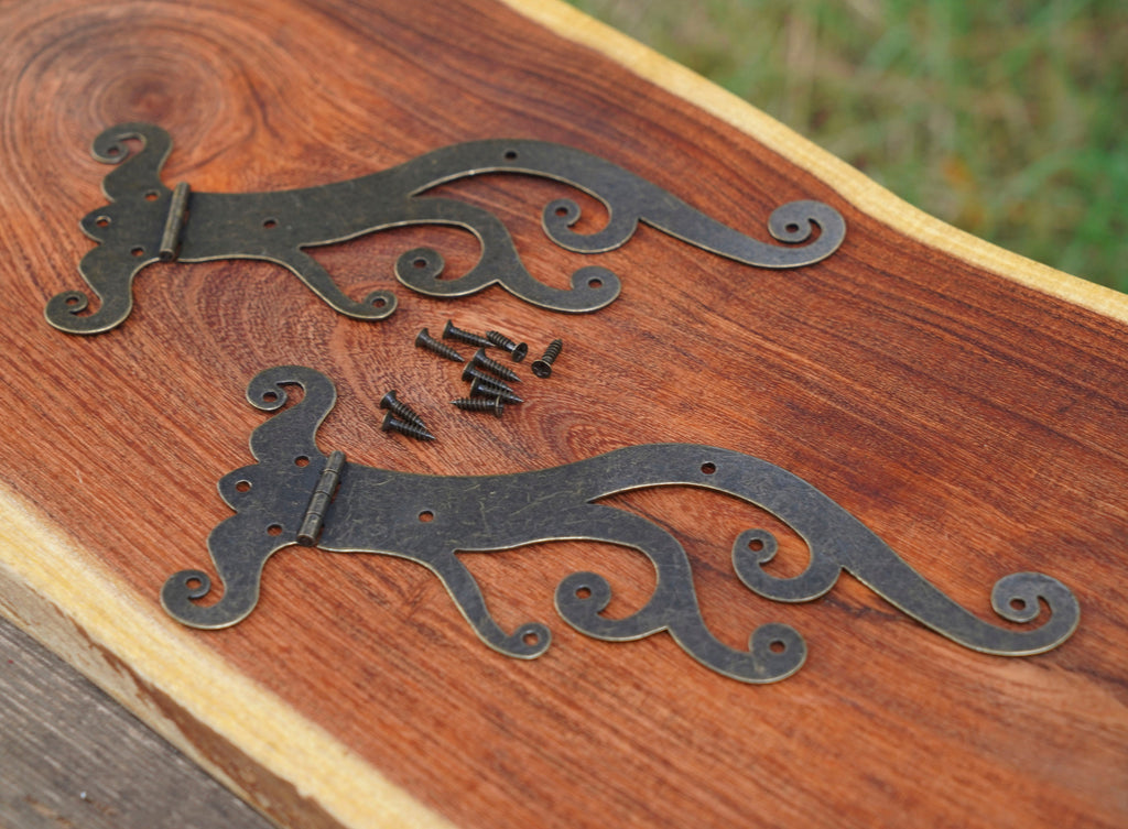 Wave Motif Strap Matching Hinges - Set of 2