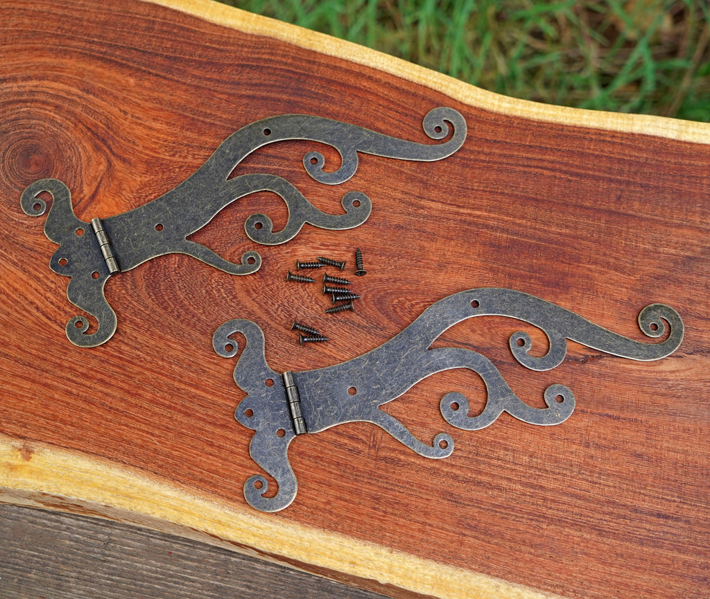 Wave Motif Strap Matching Hinges - Set of 2