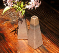 Modern Rough Bronze Miniature Pyramid Vase
