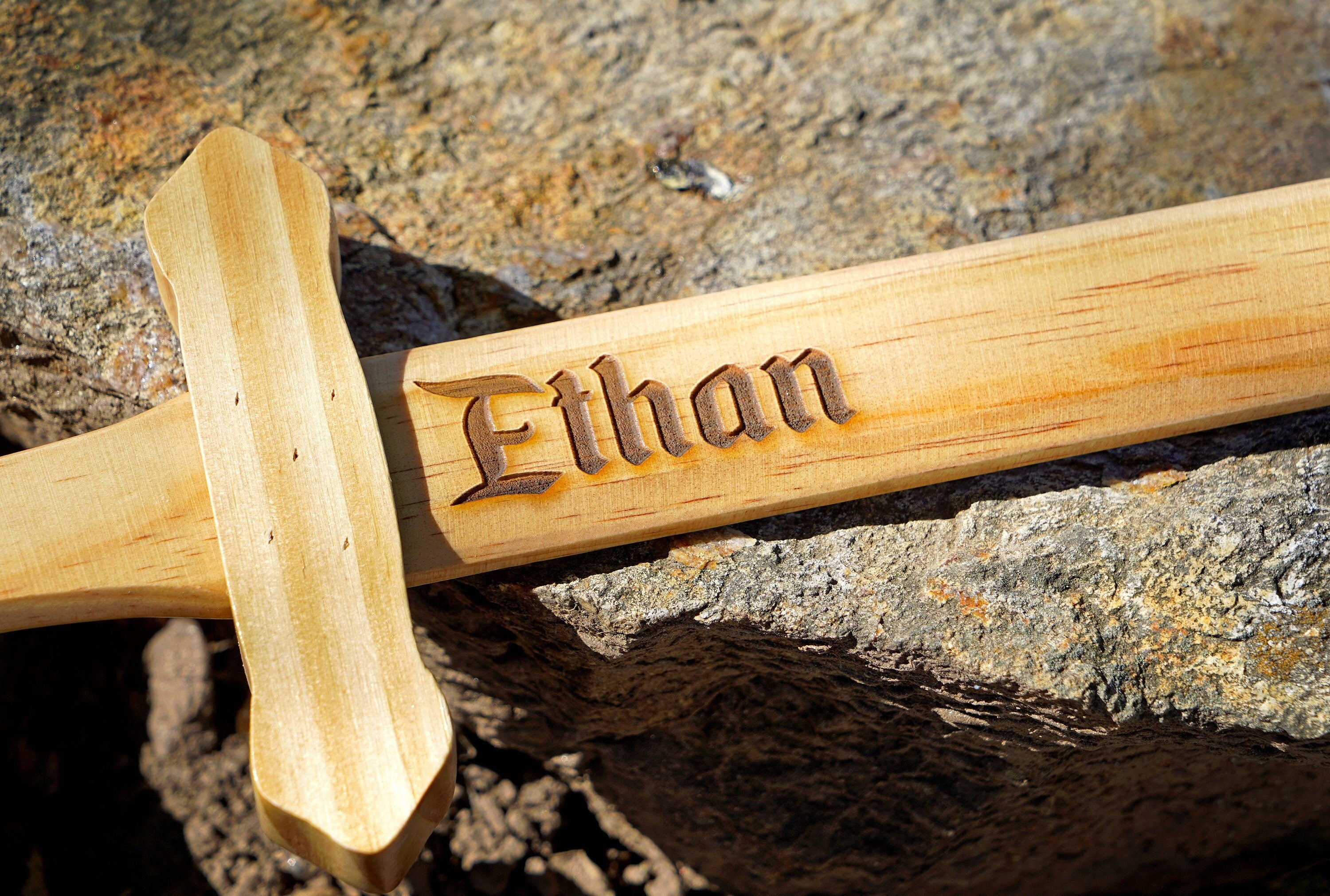 Sturdy Pine Wood Glossy Sword