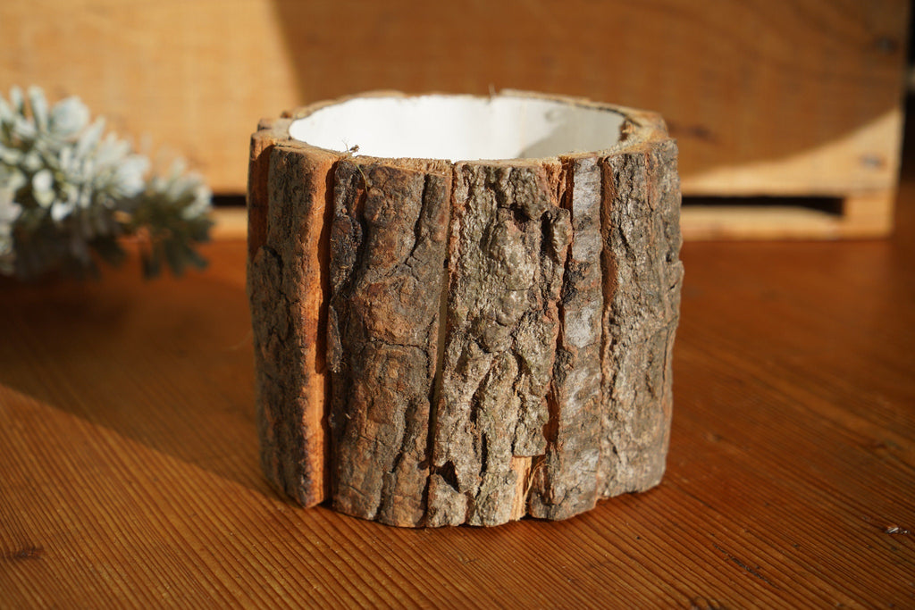 Wood Bark Faux Planter Decor | Decorative Divider