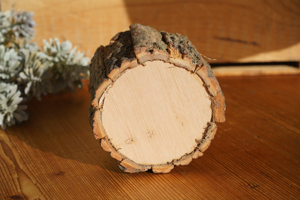 Wood Bark Faux Planter Decor | Decorative Divider