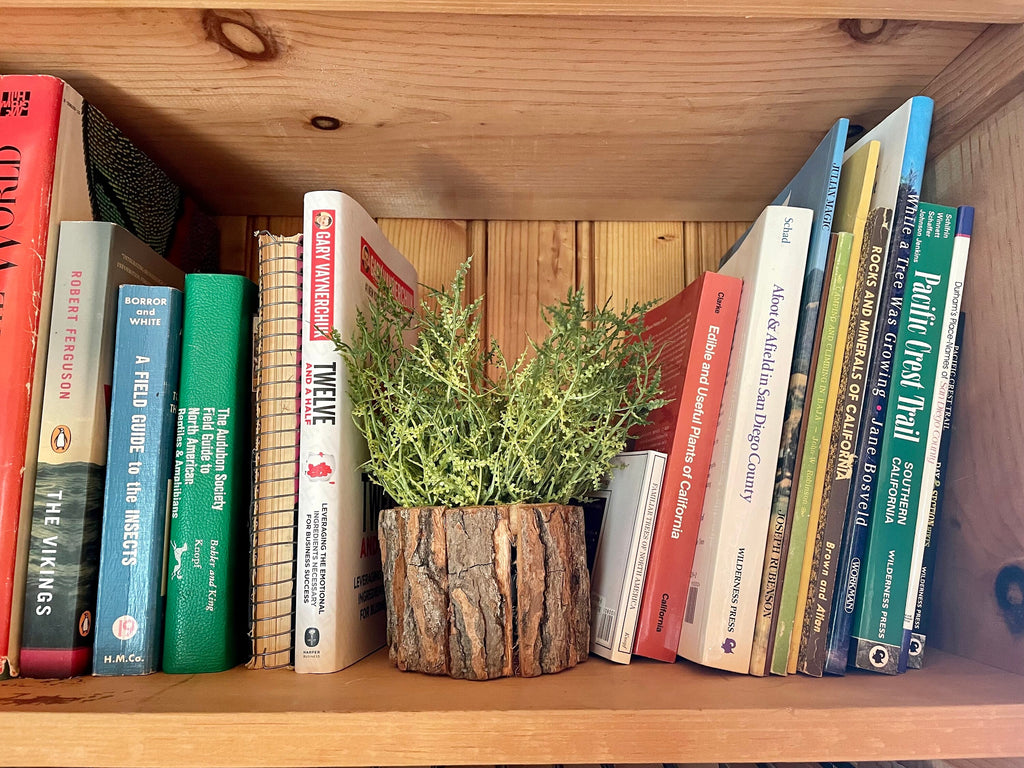 Wood Bark Faux Planter Decor | Decorative Divider