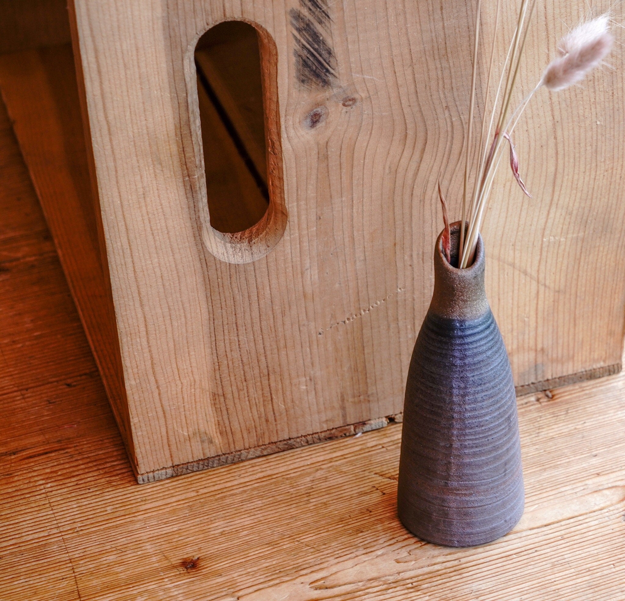 Miniature Thin Abstract Opening Ceramic Vase