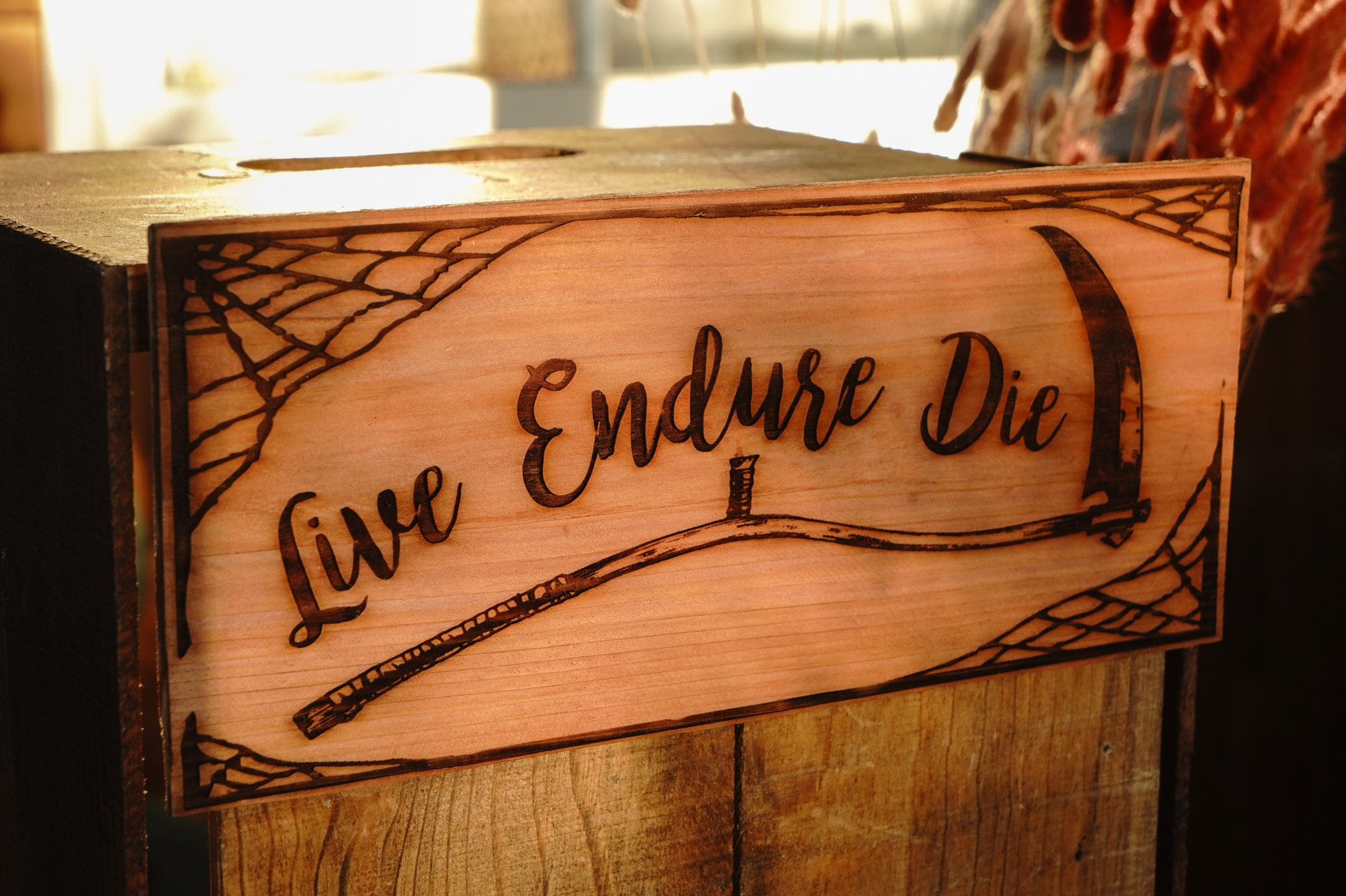 Live Endure Die Custom Halloween Sign