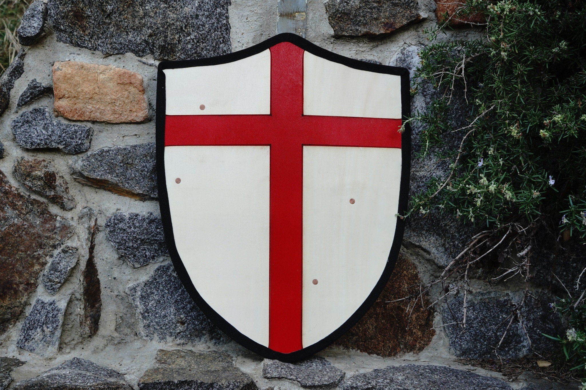 Handmade 18" Toy Medieval Heater Shield For Costume for Play or Wall Art