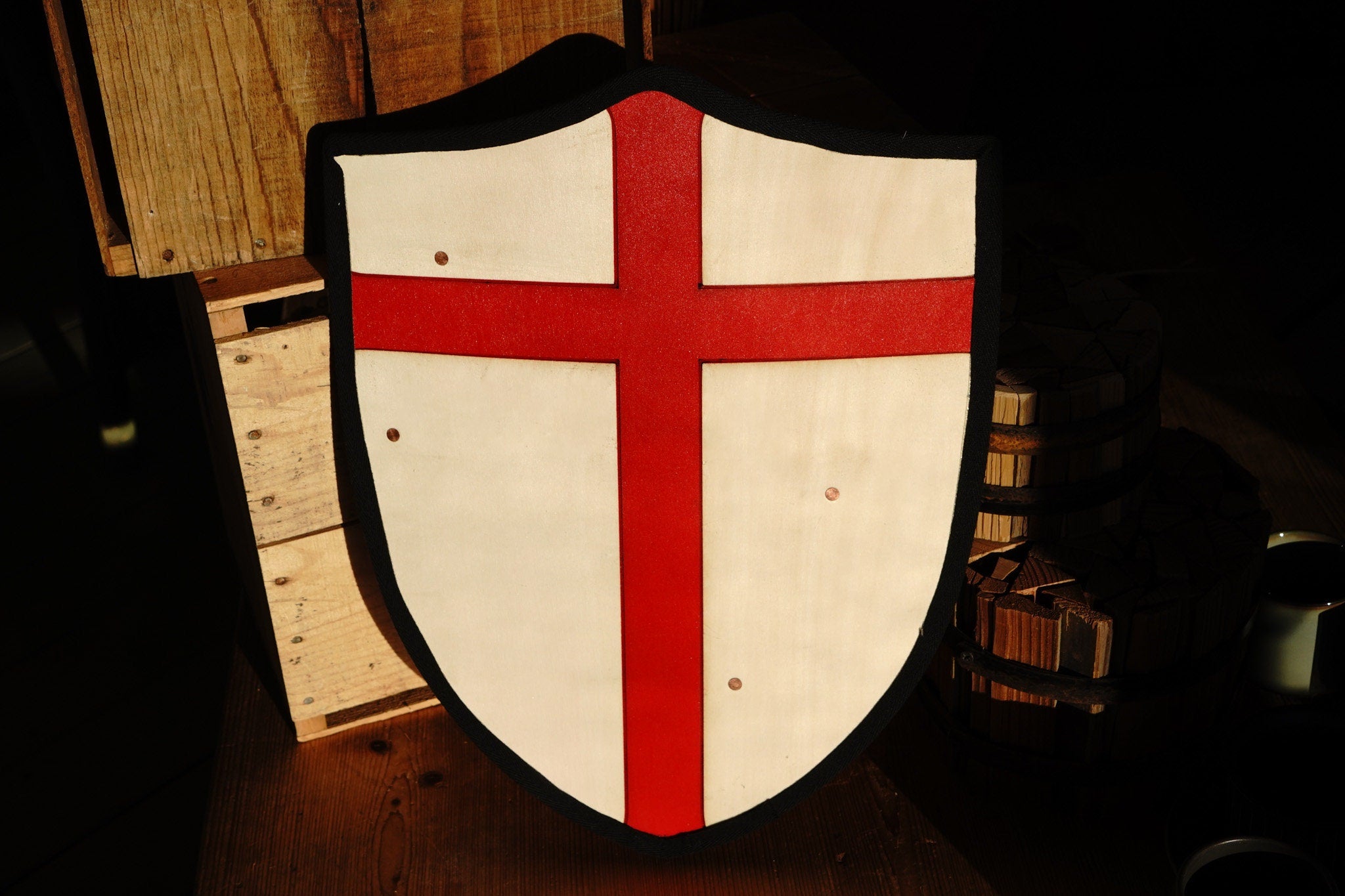 Handmade 18" Toy Medieval Heater Shield For Costume for Play or Wall Art