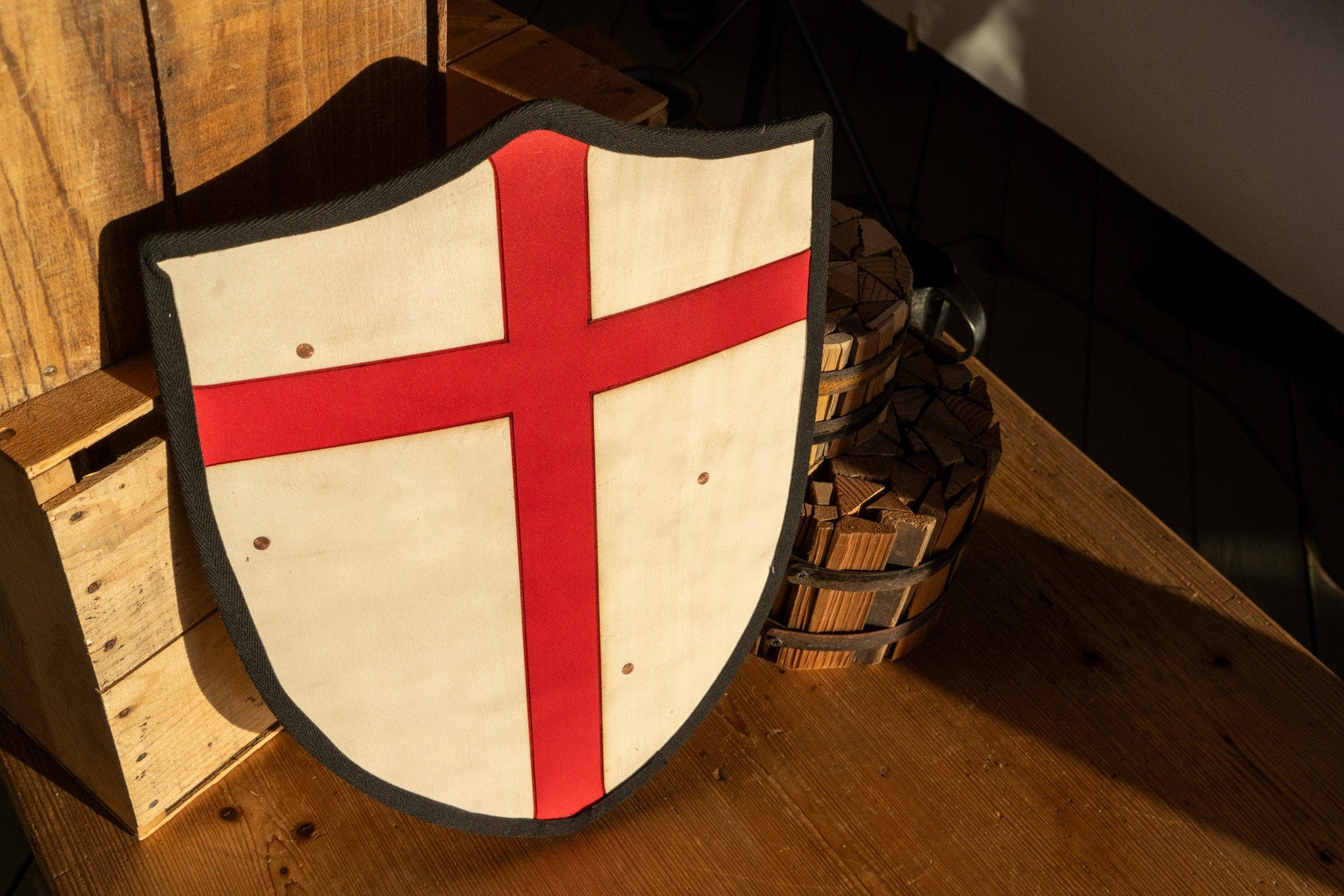 Handmade 18" Toy Medieval Heater Shield For Costume for Play or Wall Art