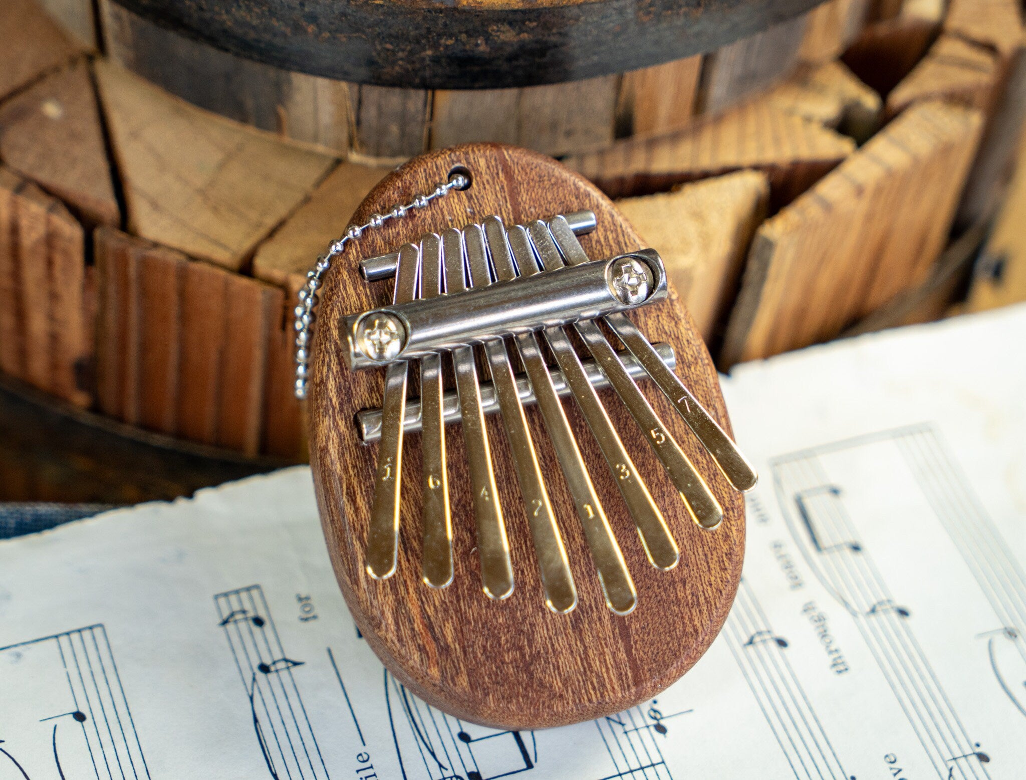 Miniature Personalized Kalimba With Key Chain