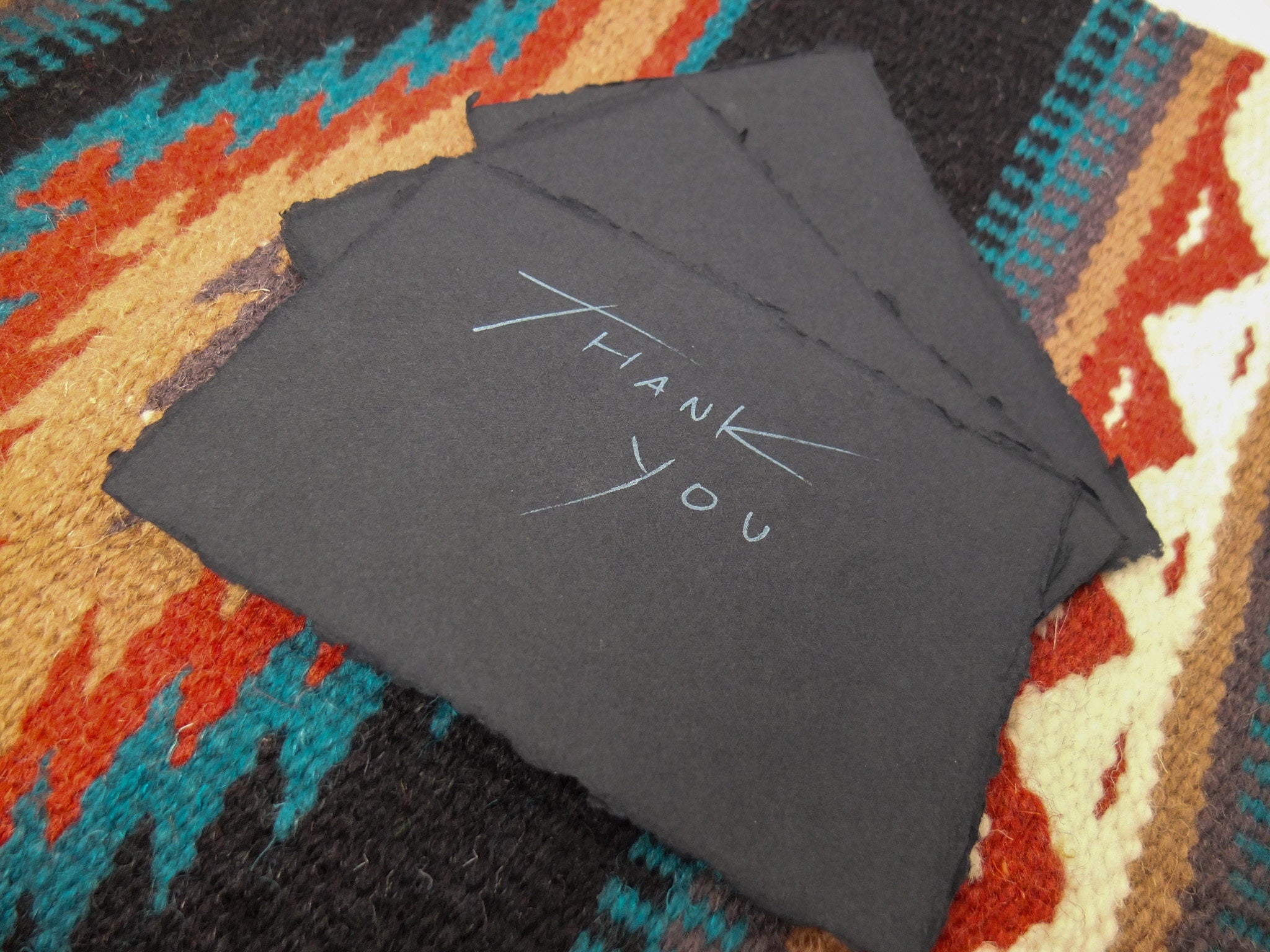 Slate Chalkboard Black Paper Invitation Card Box Set - Envelopes and White Paint Pen Included