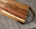Foldable Cutting / Serving / Picnic Board with Magnetic Internal Utensil Storage and Leather Handles