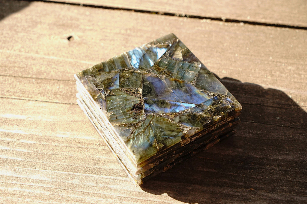 Square Labradorite Coasters