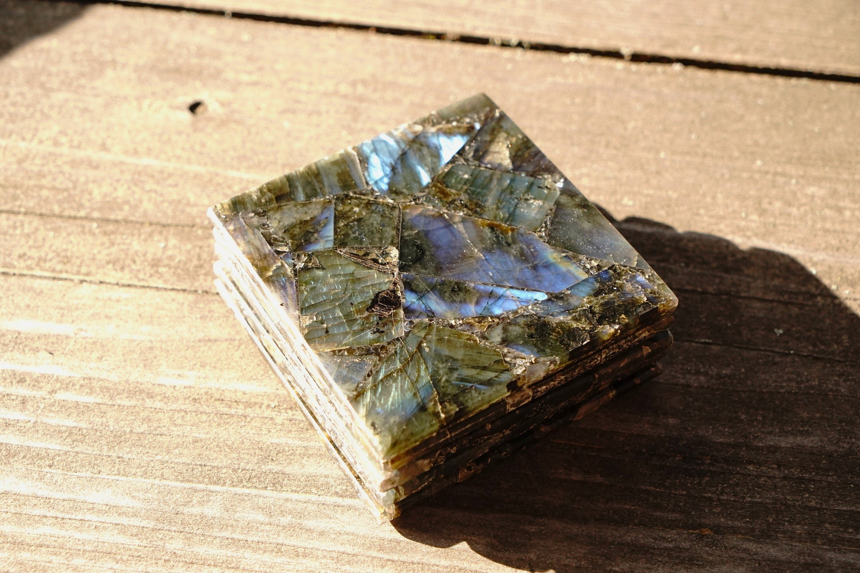 Square Labradorite Coasters