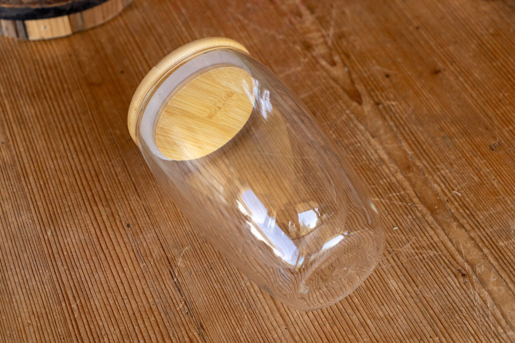 Double-Walled Glass Mug for Infusing Coffee and Tea - Bamboo Lid and Rubber Closing Seal
