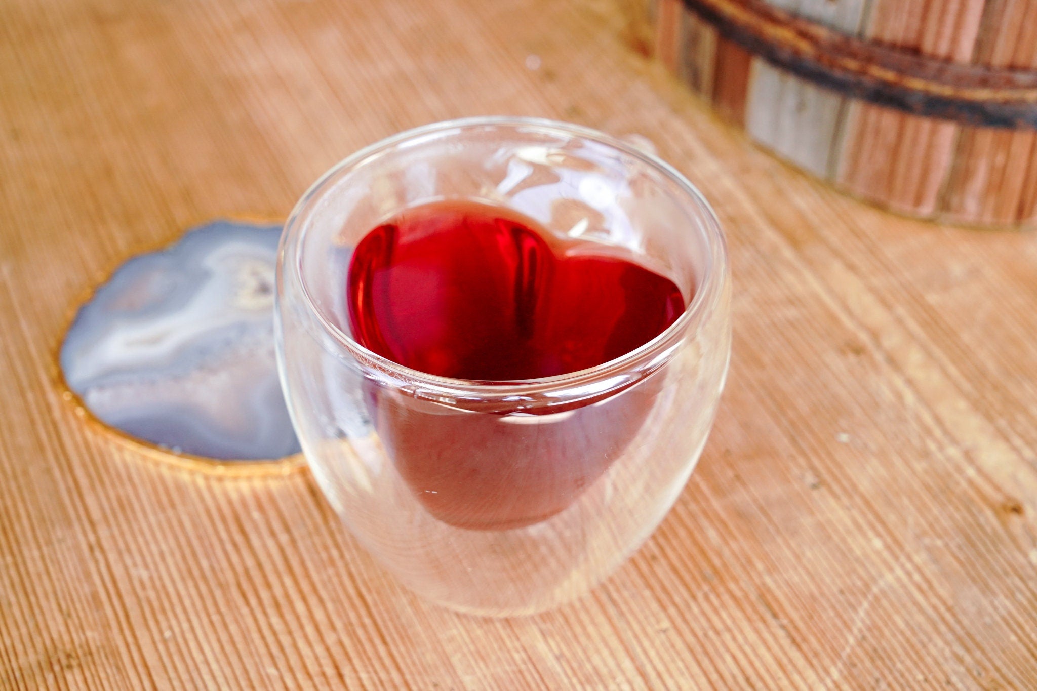 Clear Glass Double Walled Mug With Inset Heart