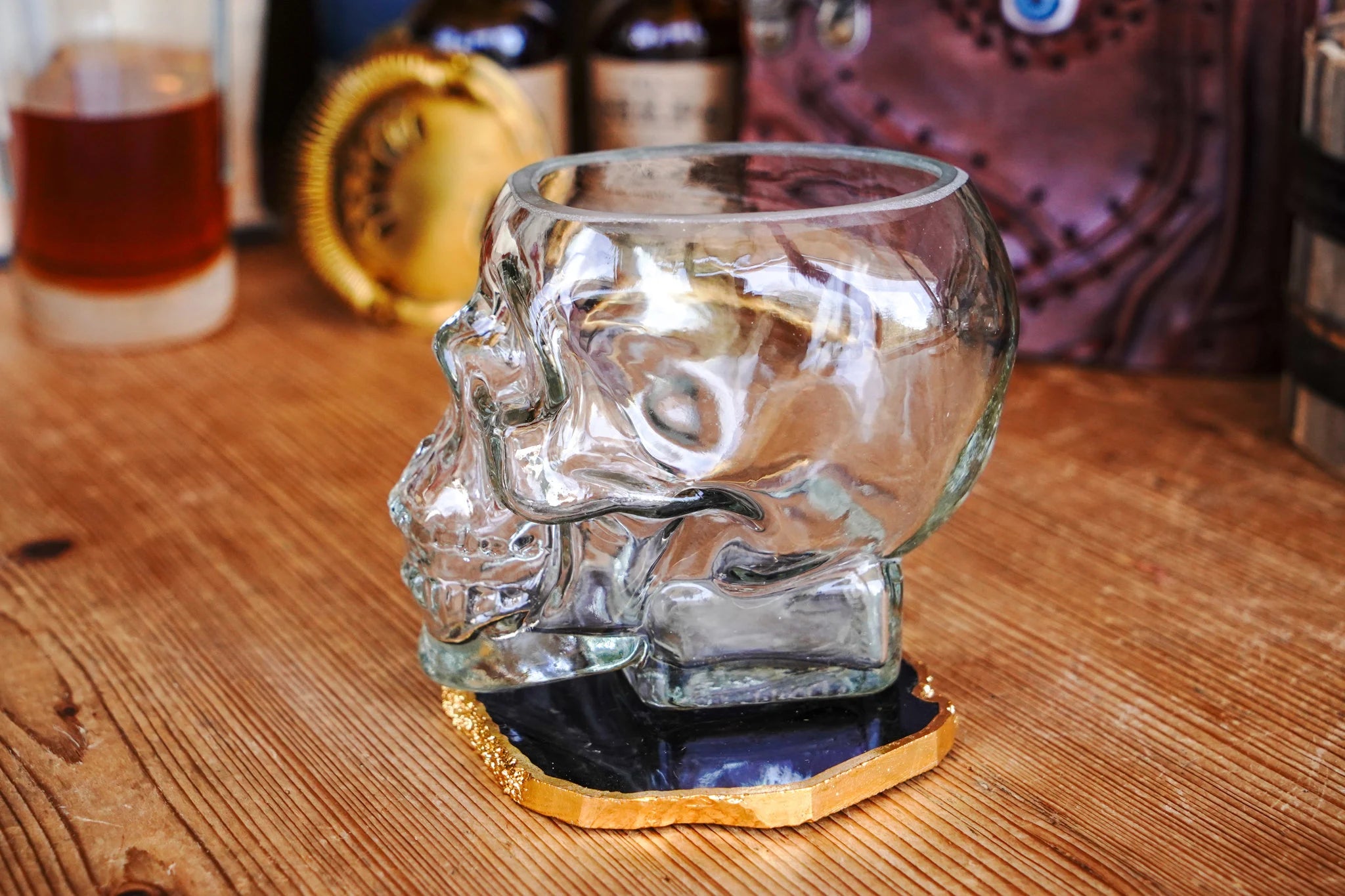 Skull Design Whiskey Glass