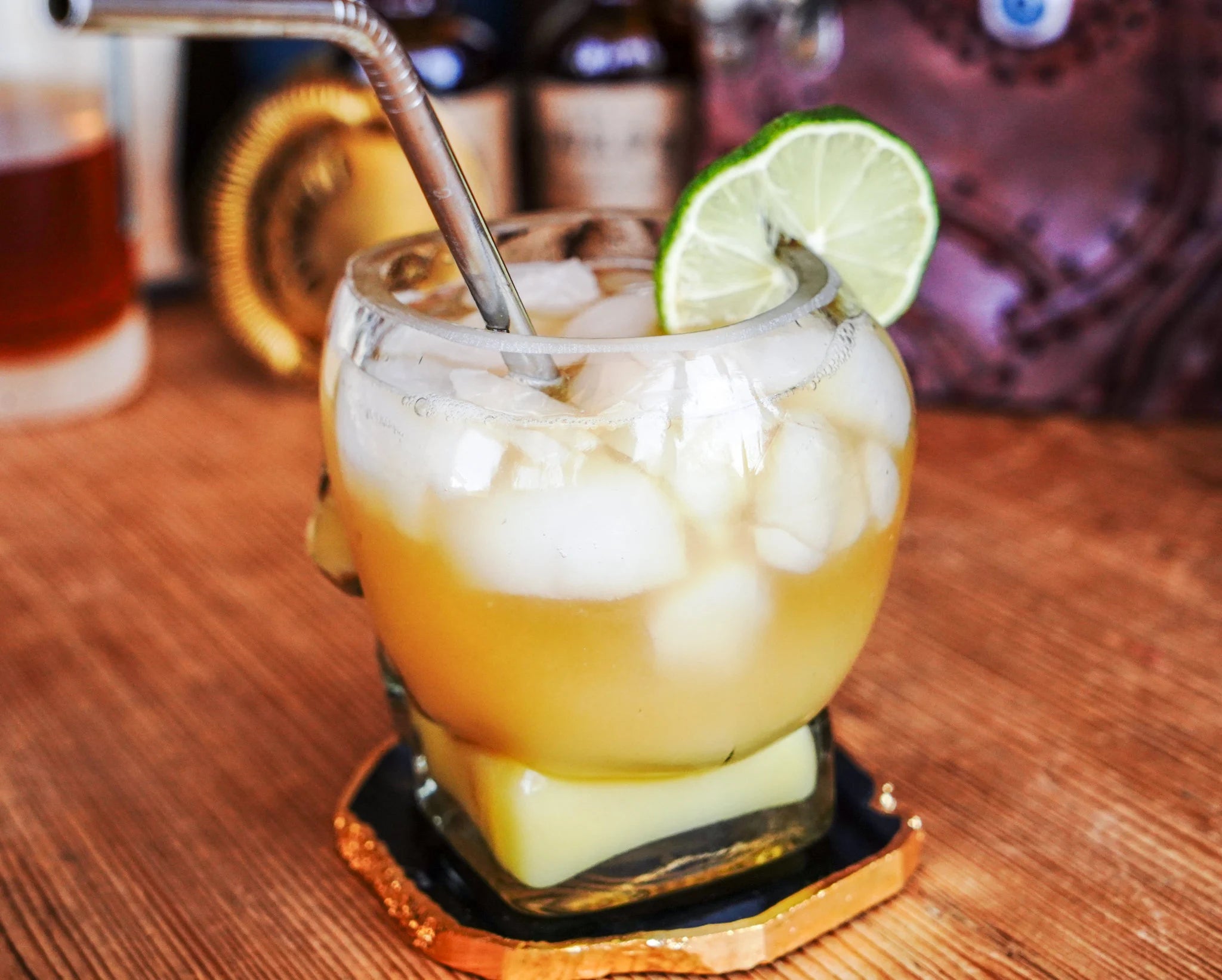 Skull Design Whiskey Glass