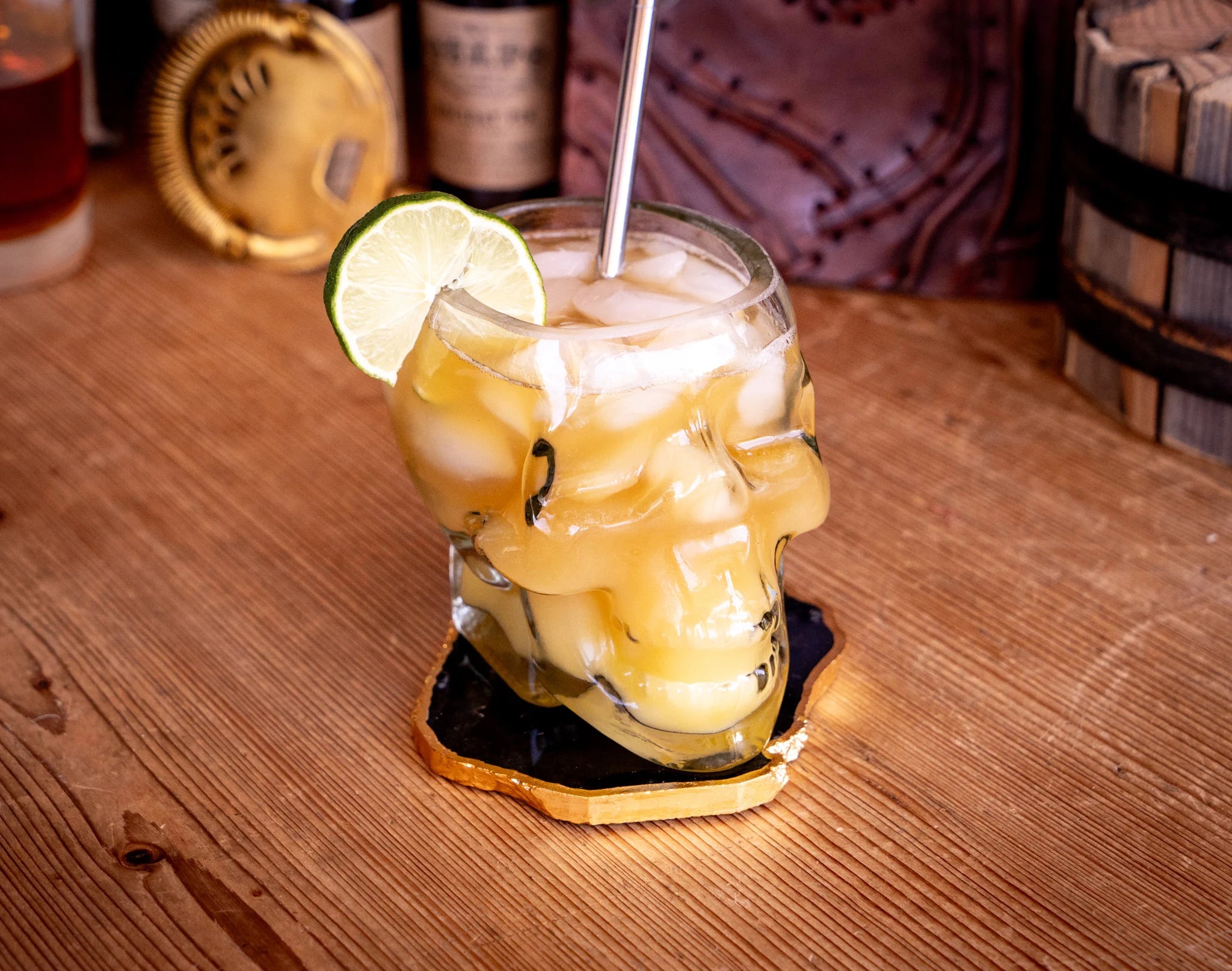 Skull Design Whiskey Glass