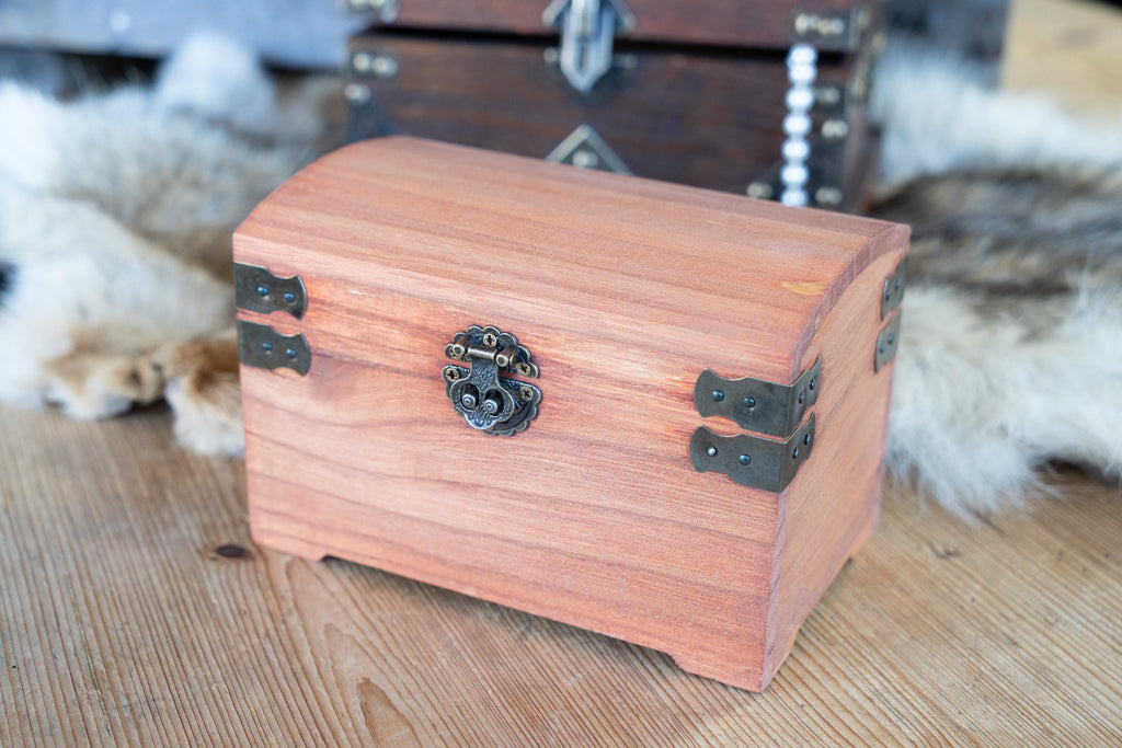 Mini Wooden Vintage Rustic Jewelry Chest