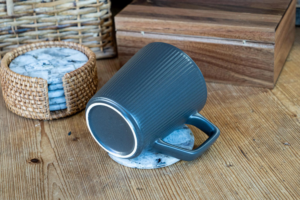 Minimalist Matte Mug | Modern Ceramic Cup | Ribbed Coffee Drinkware