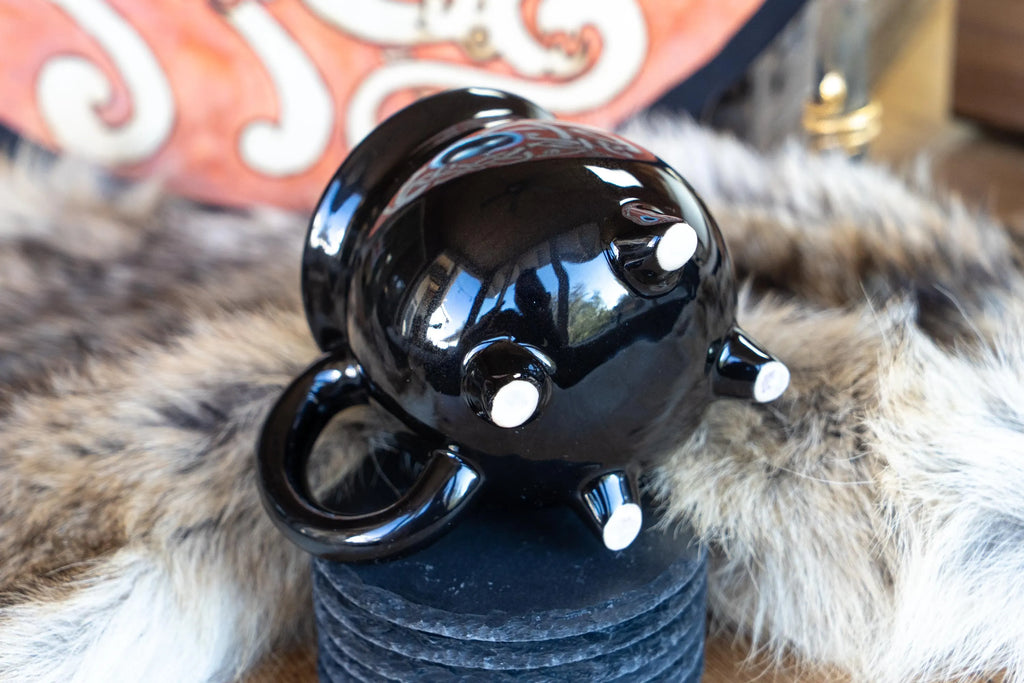 Black Cauldron Ceramic Coffee Mug Halloween Decor