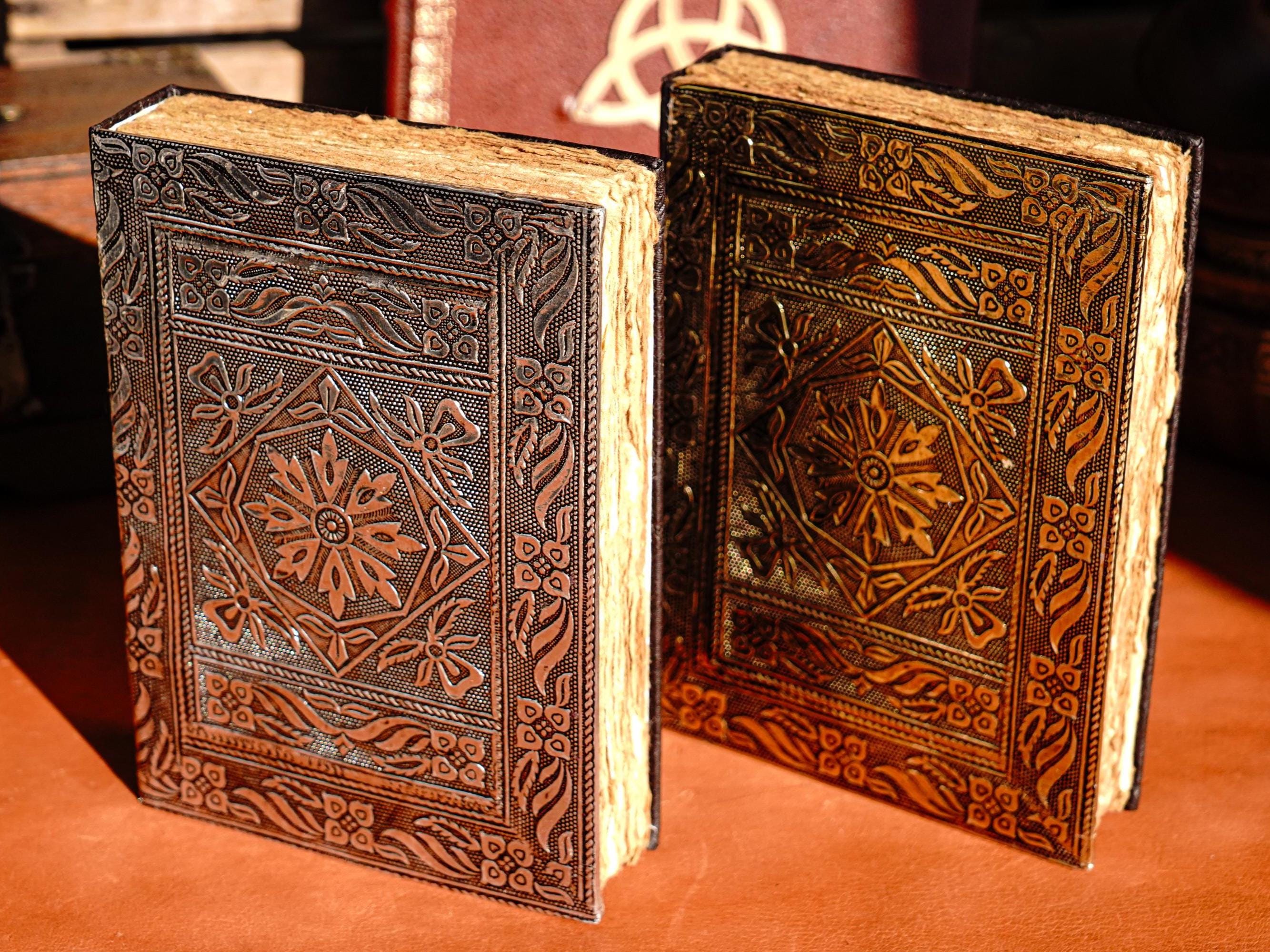 Leather Journal with Silver/Gold Embossed Repoussé Cover