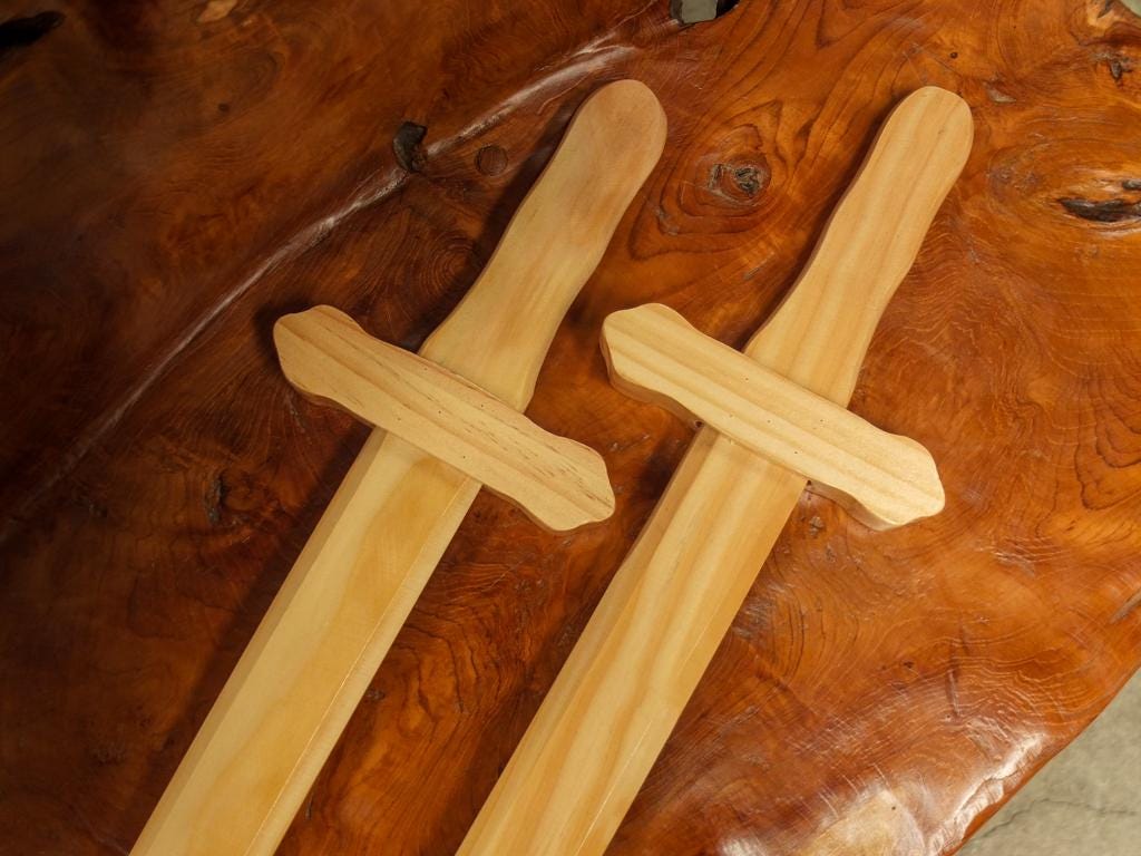 Sturdy Pine Wood Glossy Sword