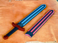 Wood Toy Sword with Sheath: Padded Foam Cover - Red, Blue, or Grey