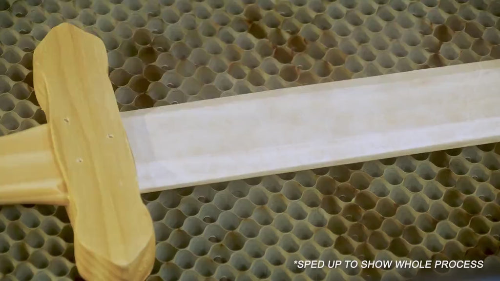 Sturdy Wooden Sword with Leather Wrapped Handle