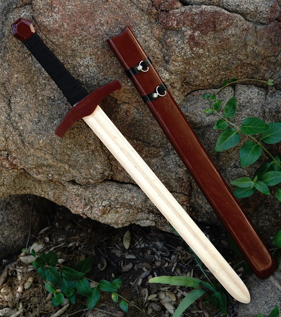 wooden-toy-sword-customized-engraving-stained-wrapped-handle-with-sheath-outside