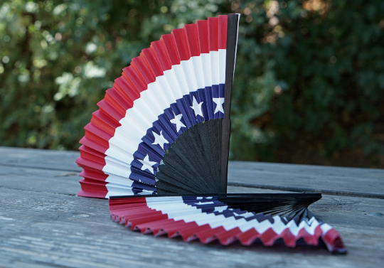 Red, White, and Blue Accordion Paper Fan